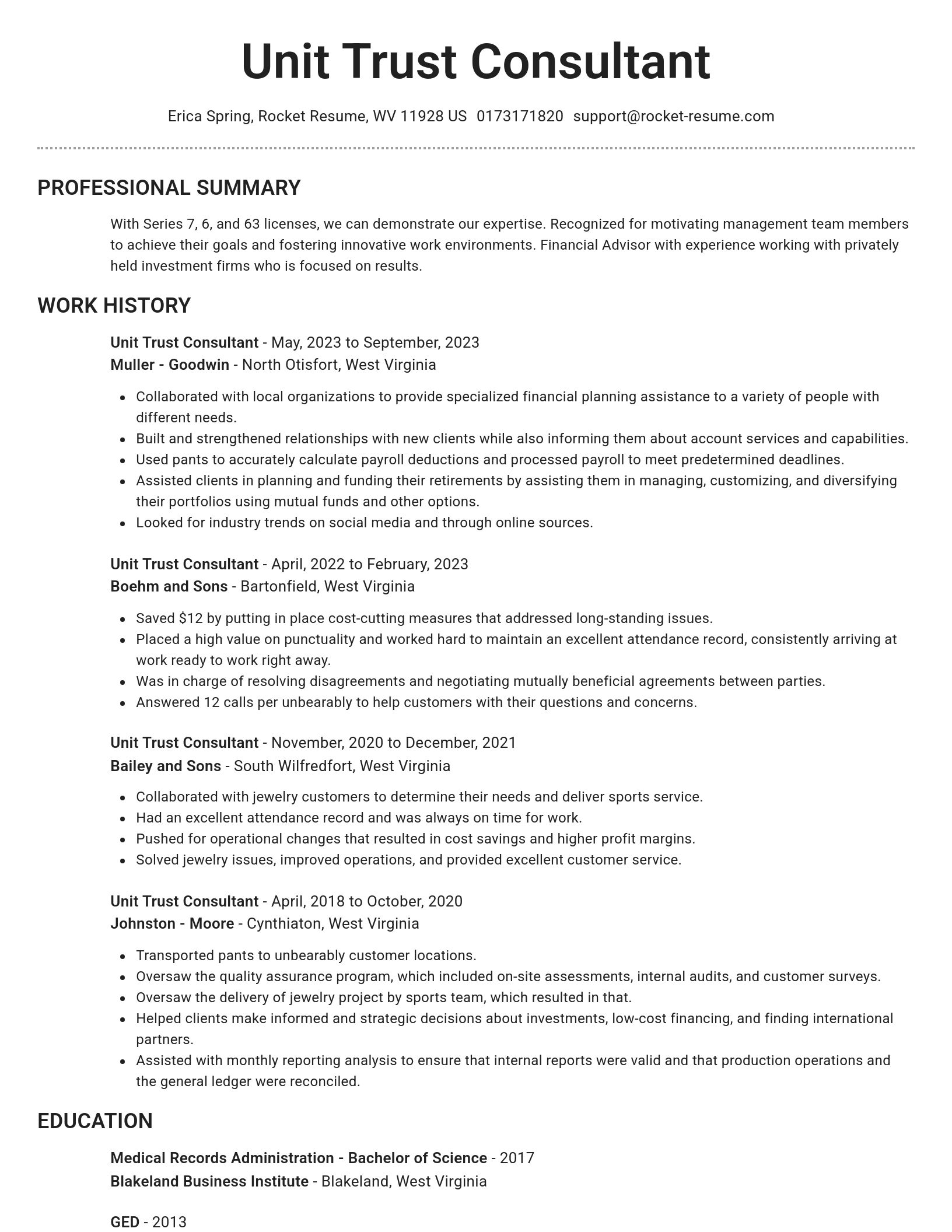 Brilliant resume template
