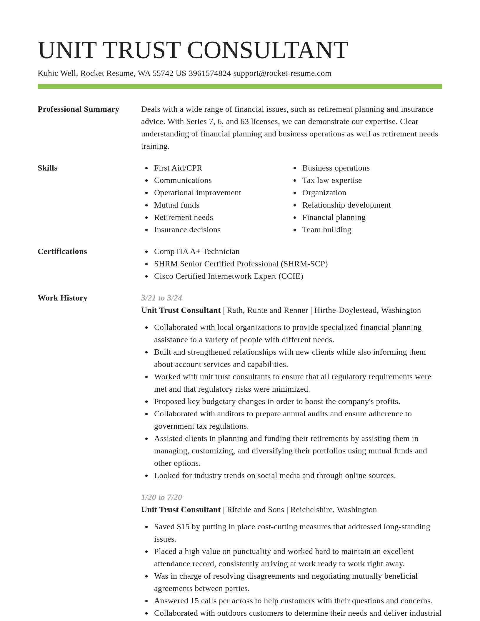 Smart resume template