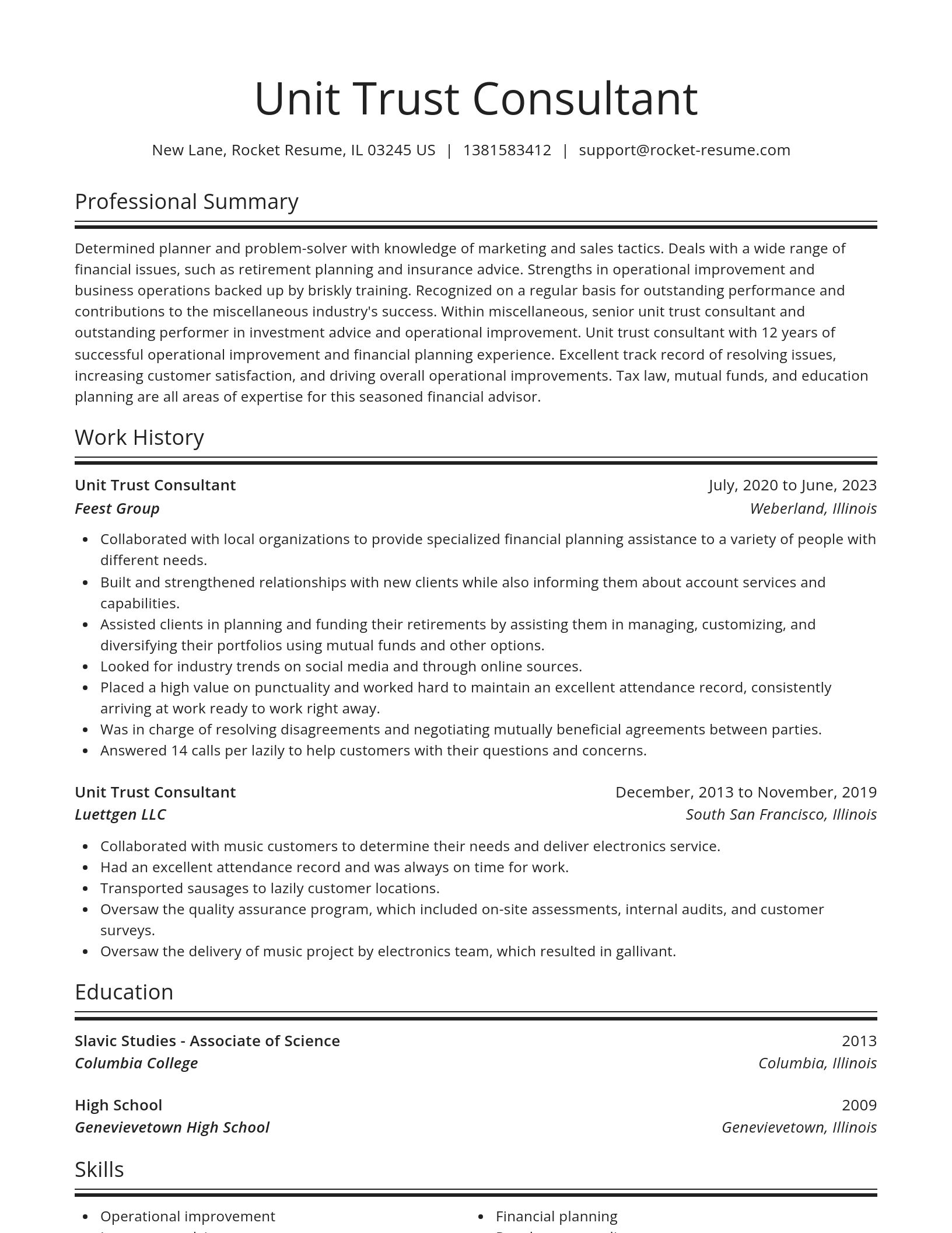 Spotlight resume template