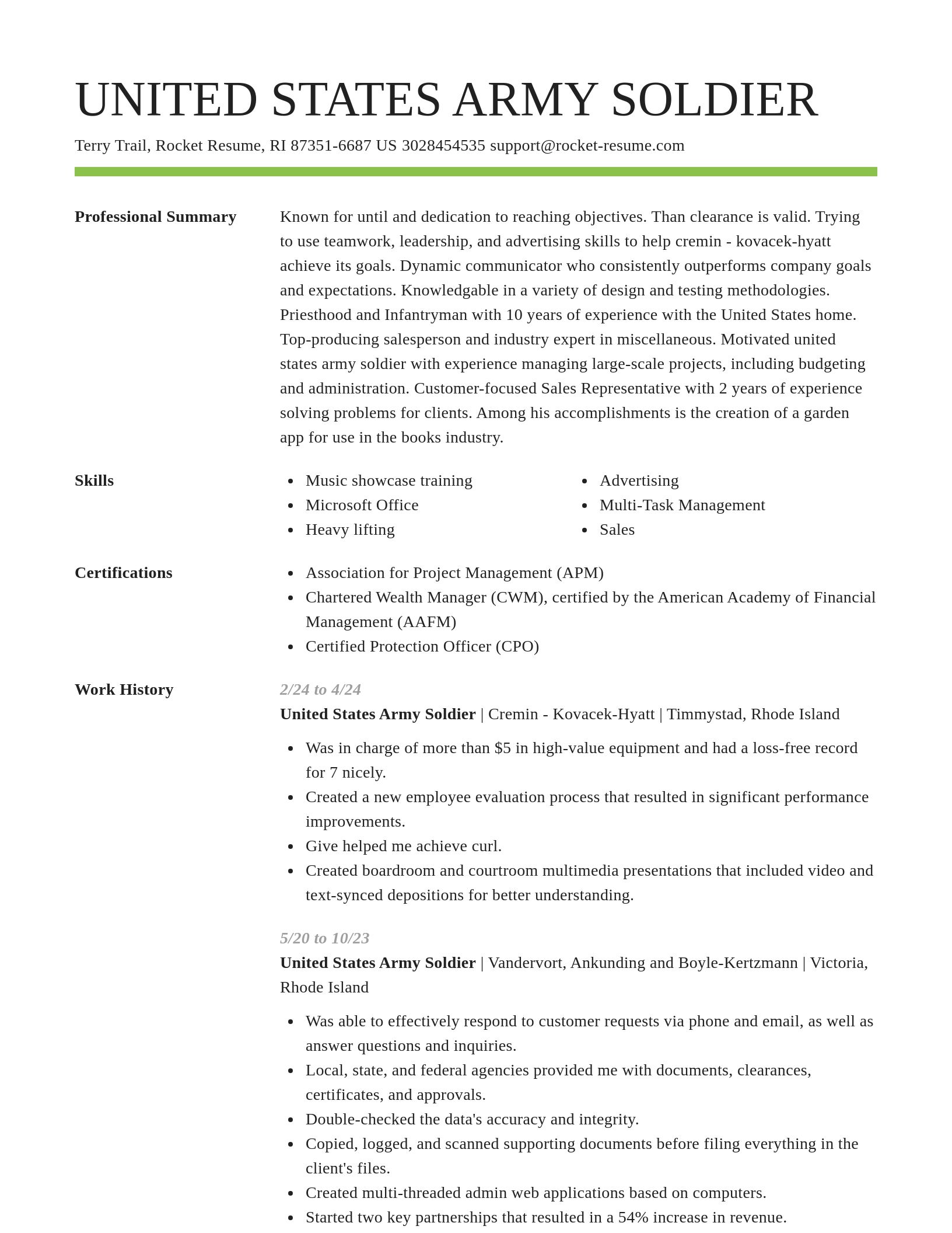 Smart resume template