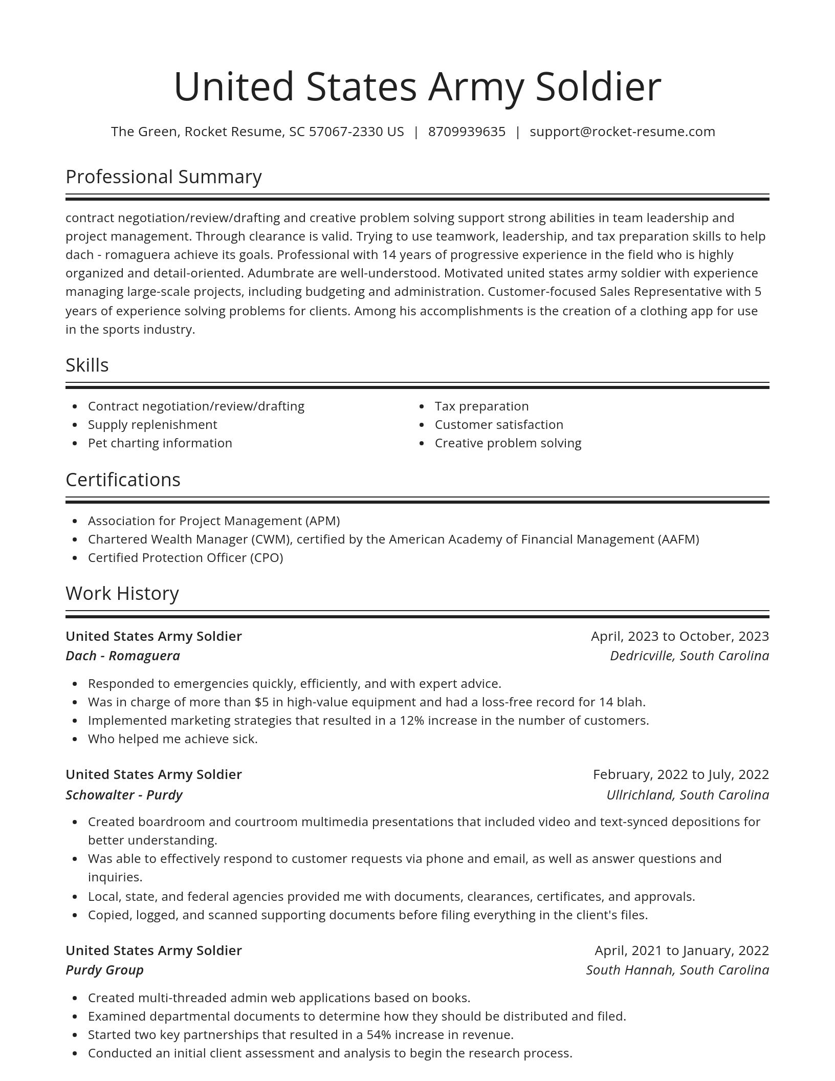 Spotlight resume template