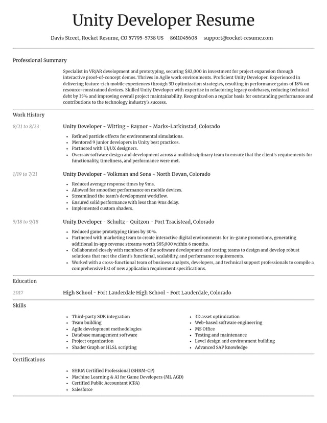 Dignified resume template