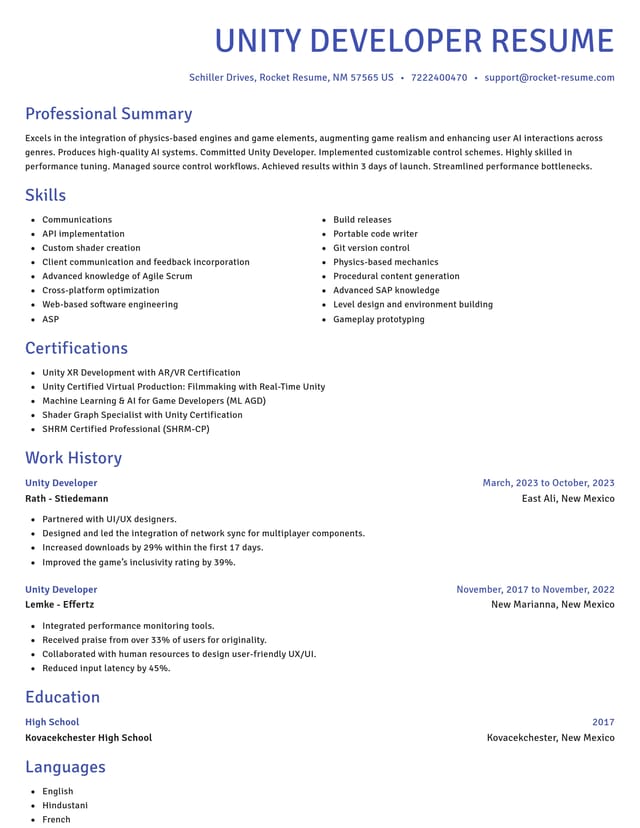 Novel resume template