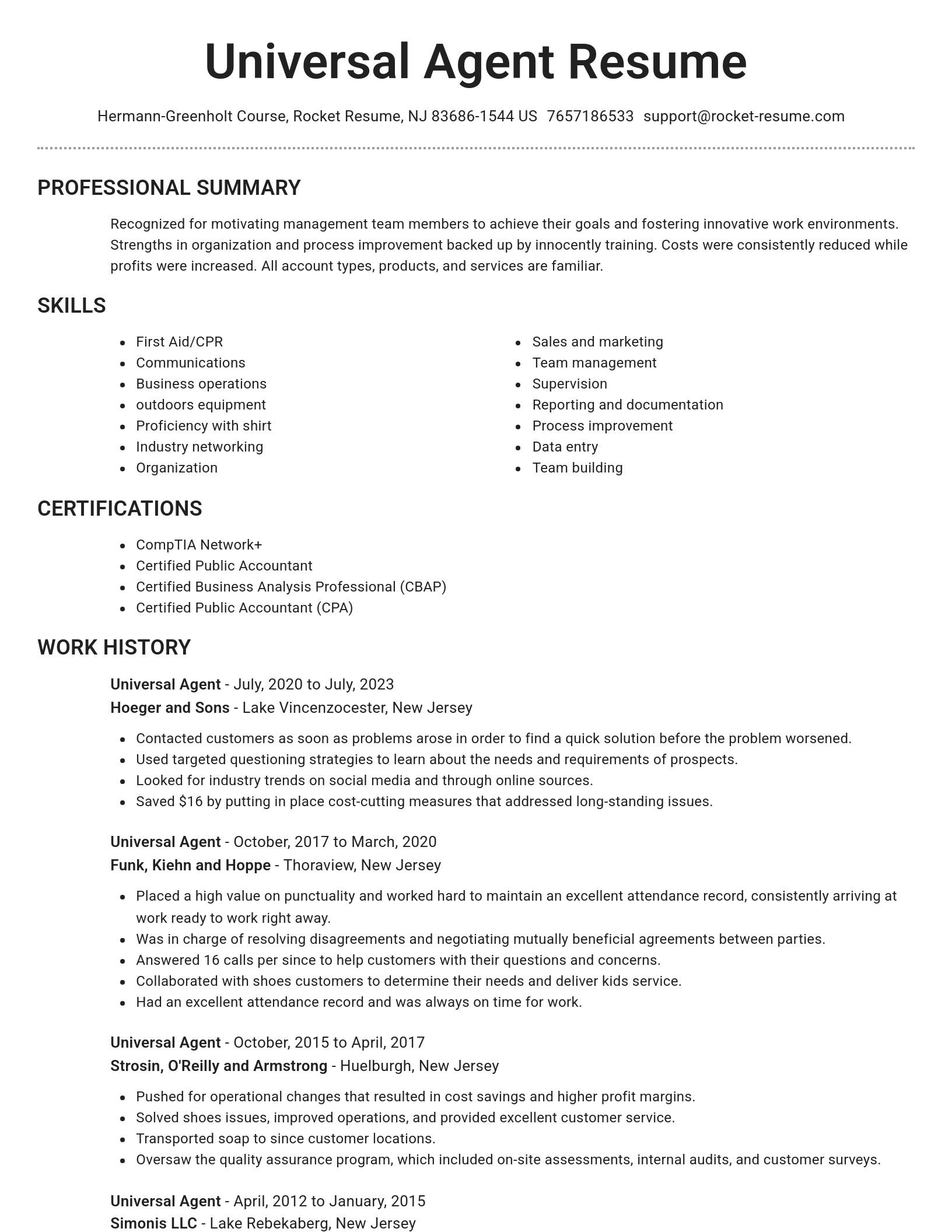 Brilliant resume template