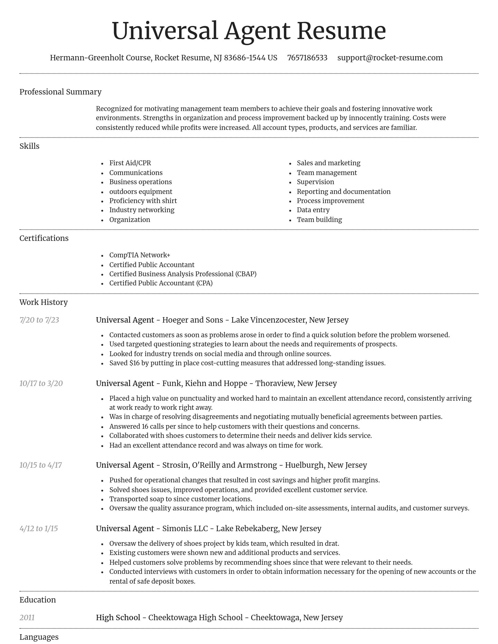 Dignified resume template