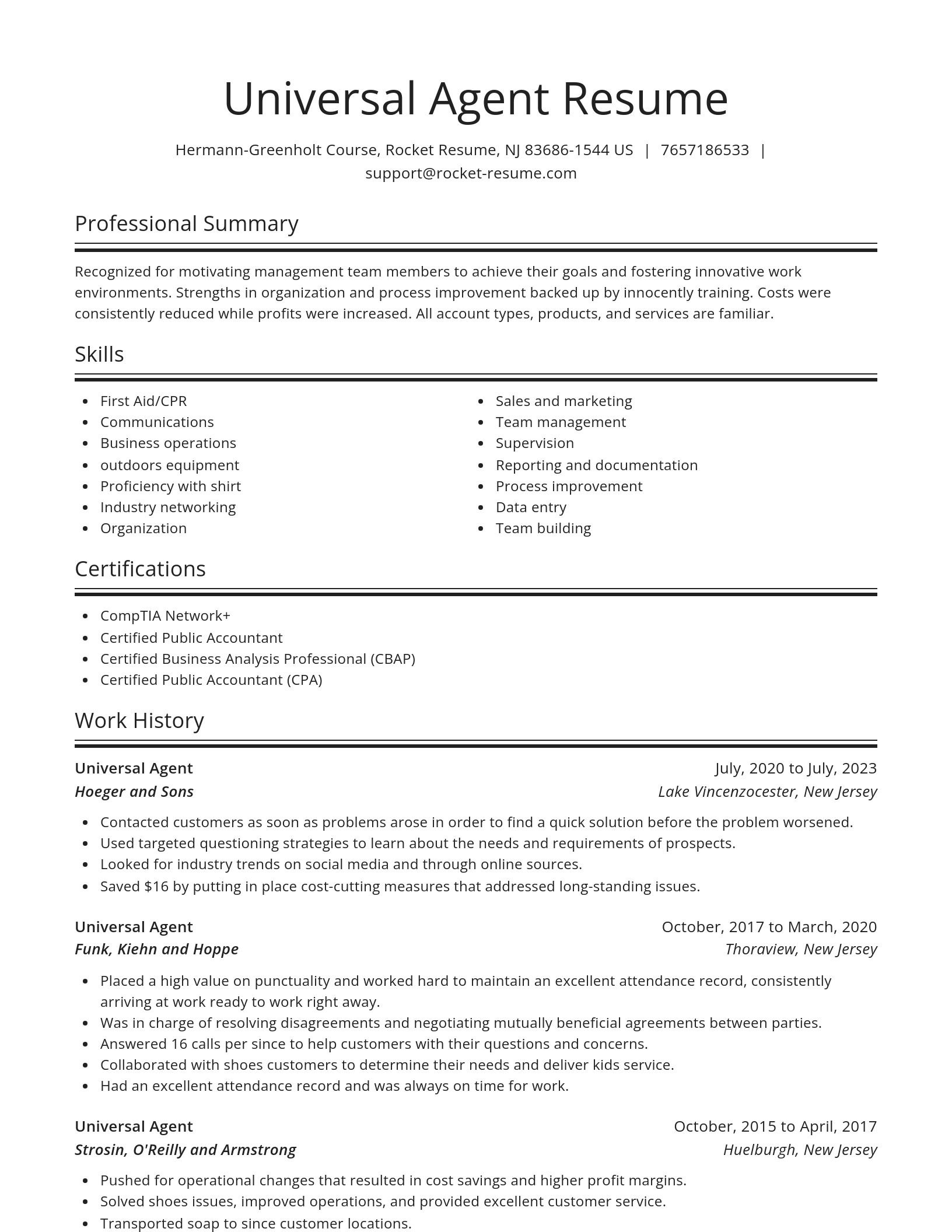 Spotlight resume template