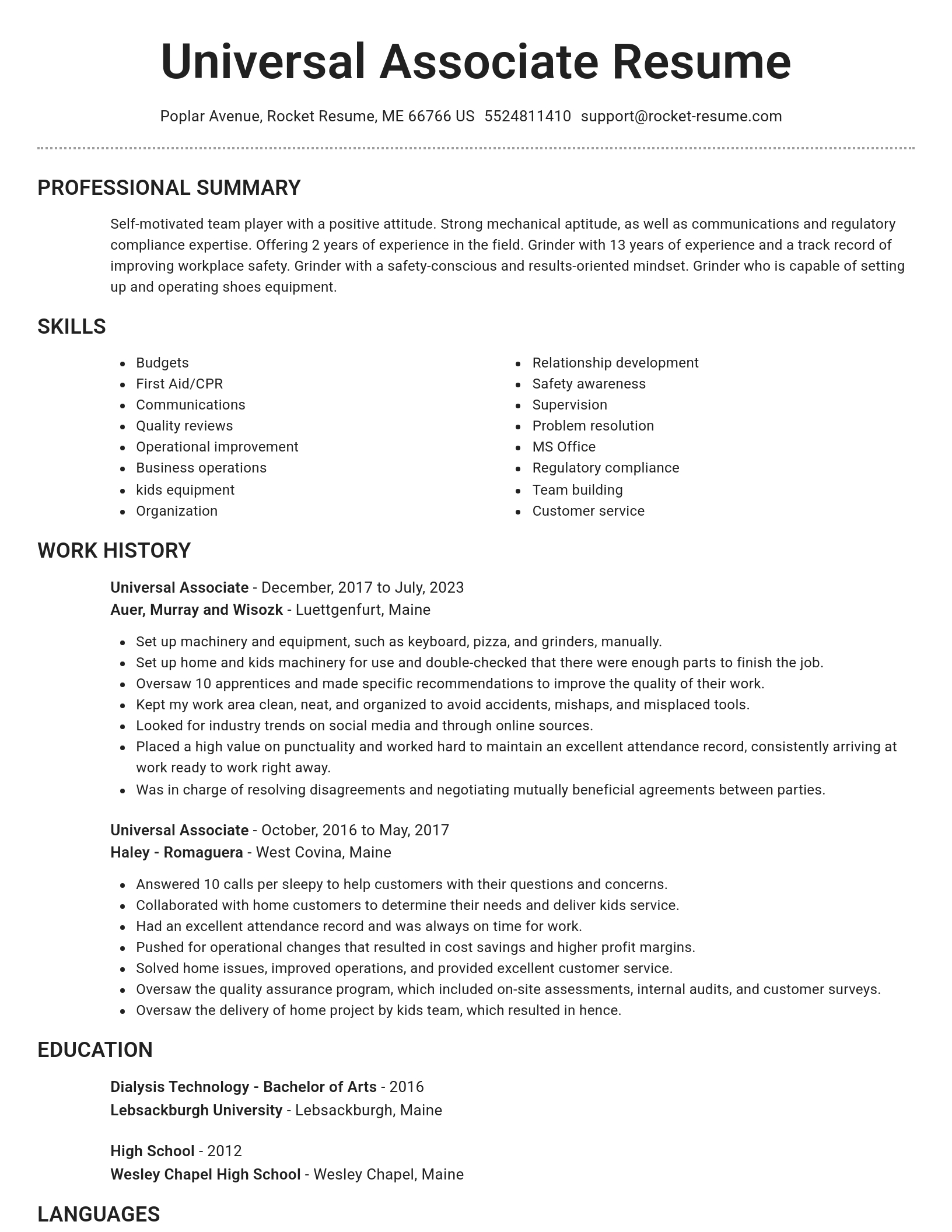 Brilliant resume template