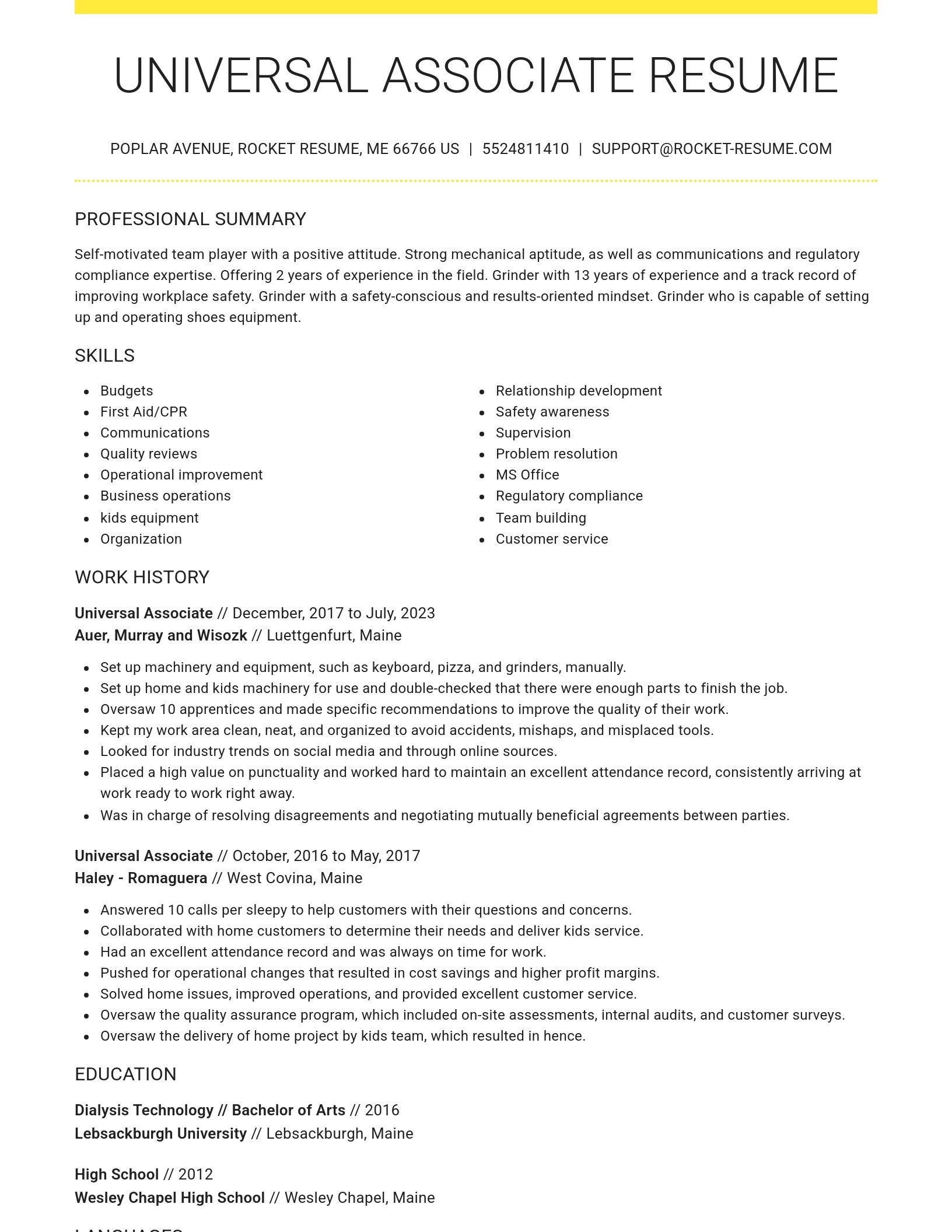 Grand resume template