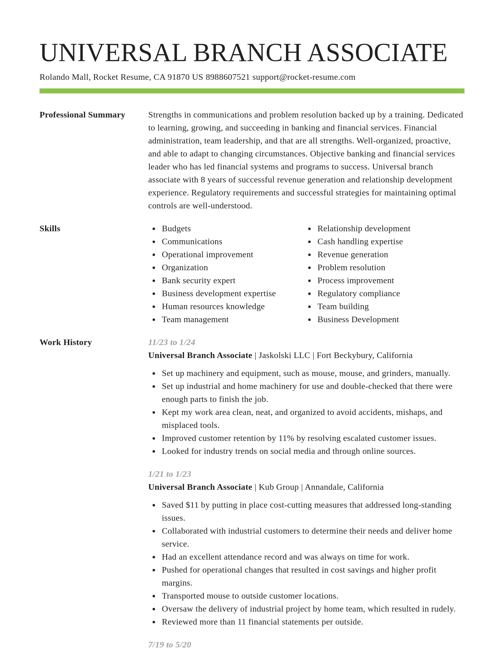 Smart resume template