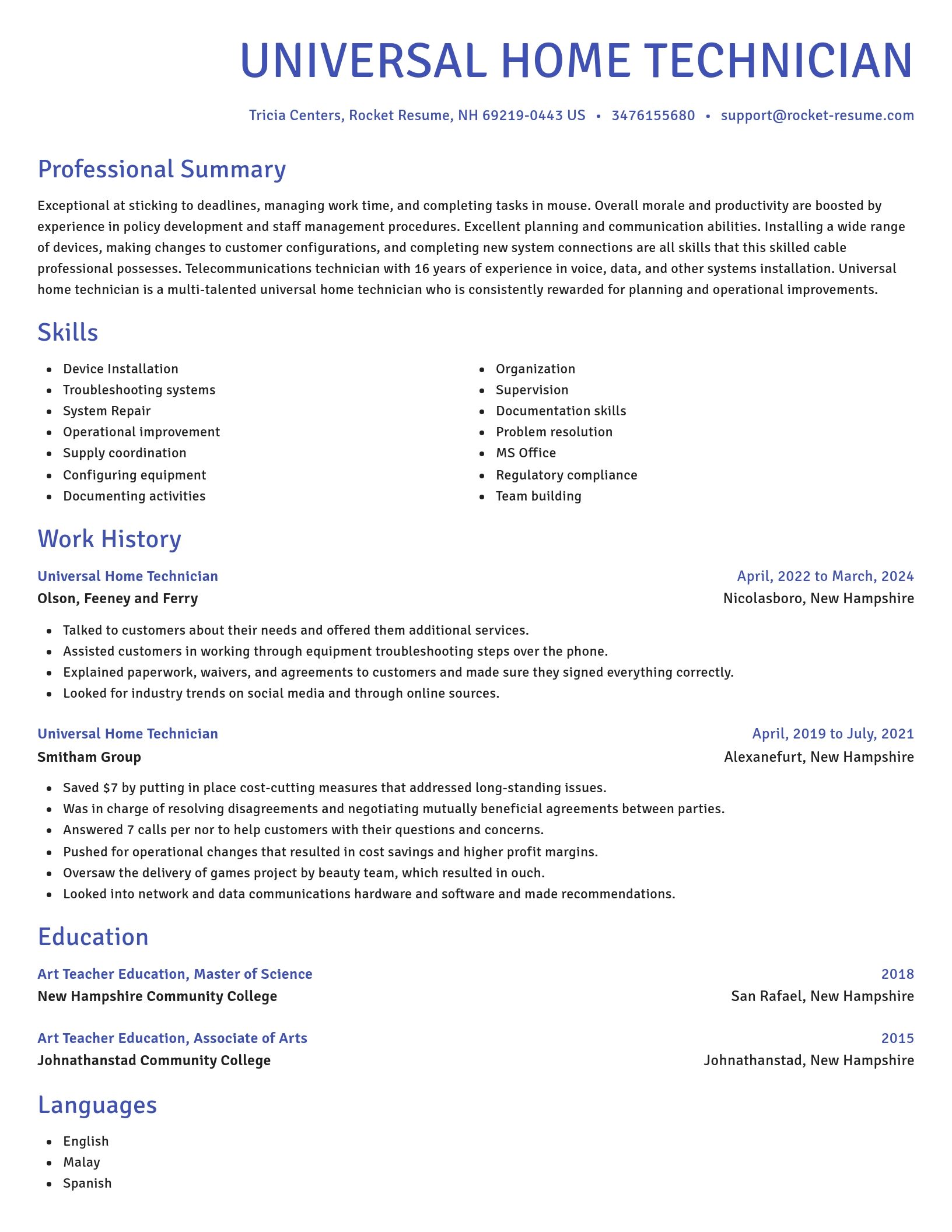 Novel resume template