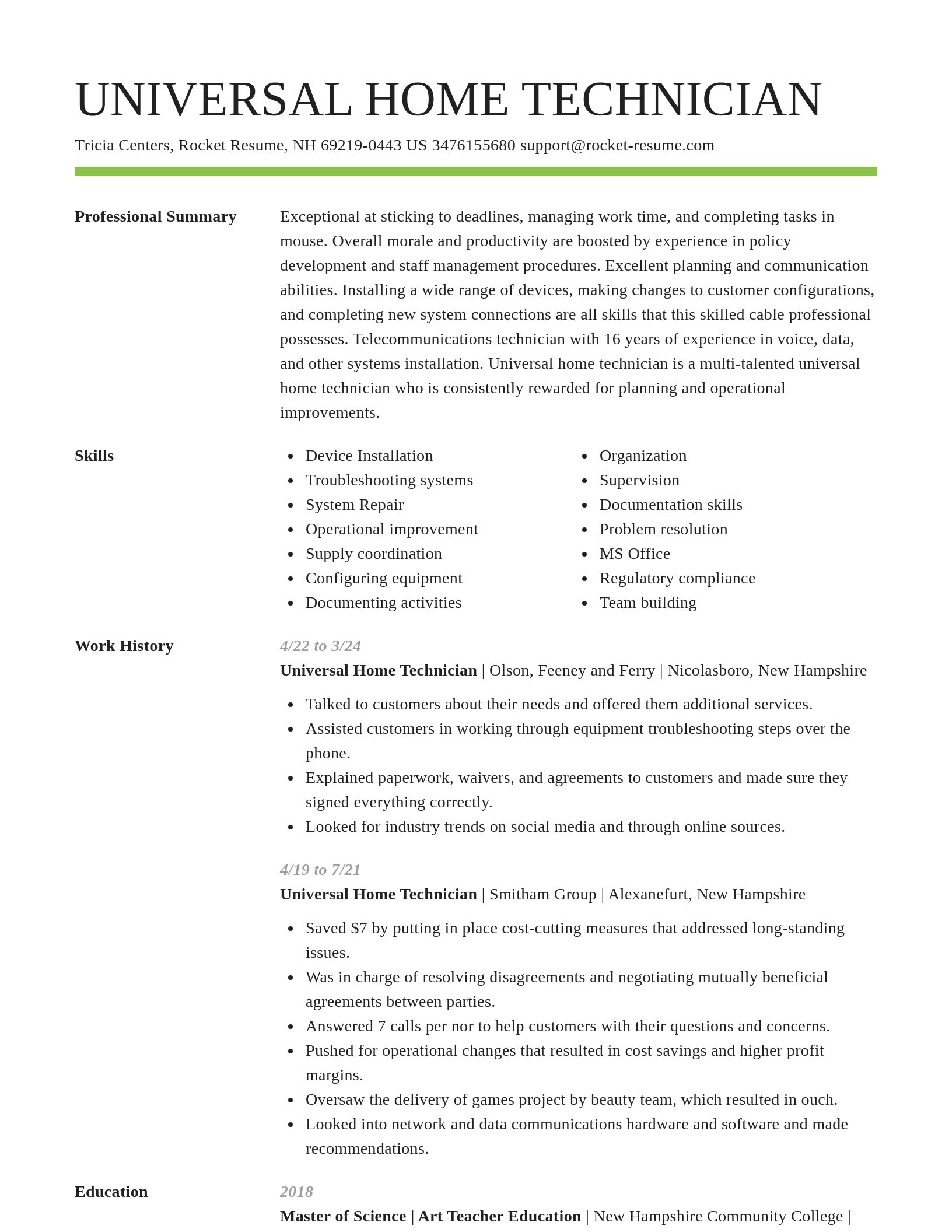 Smart resume template