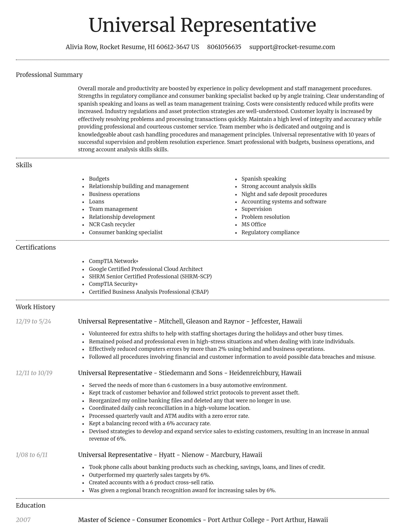 Dignified resume template