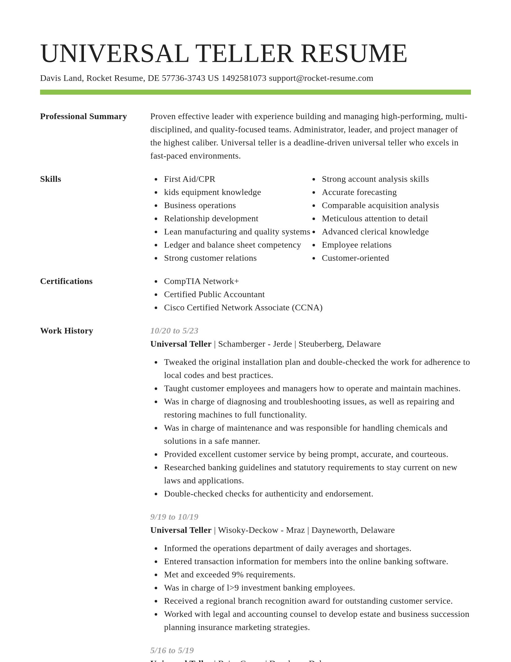 Smart resume template