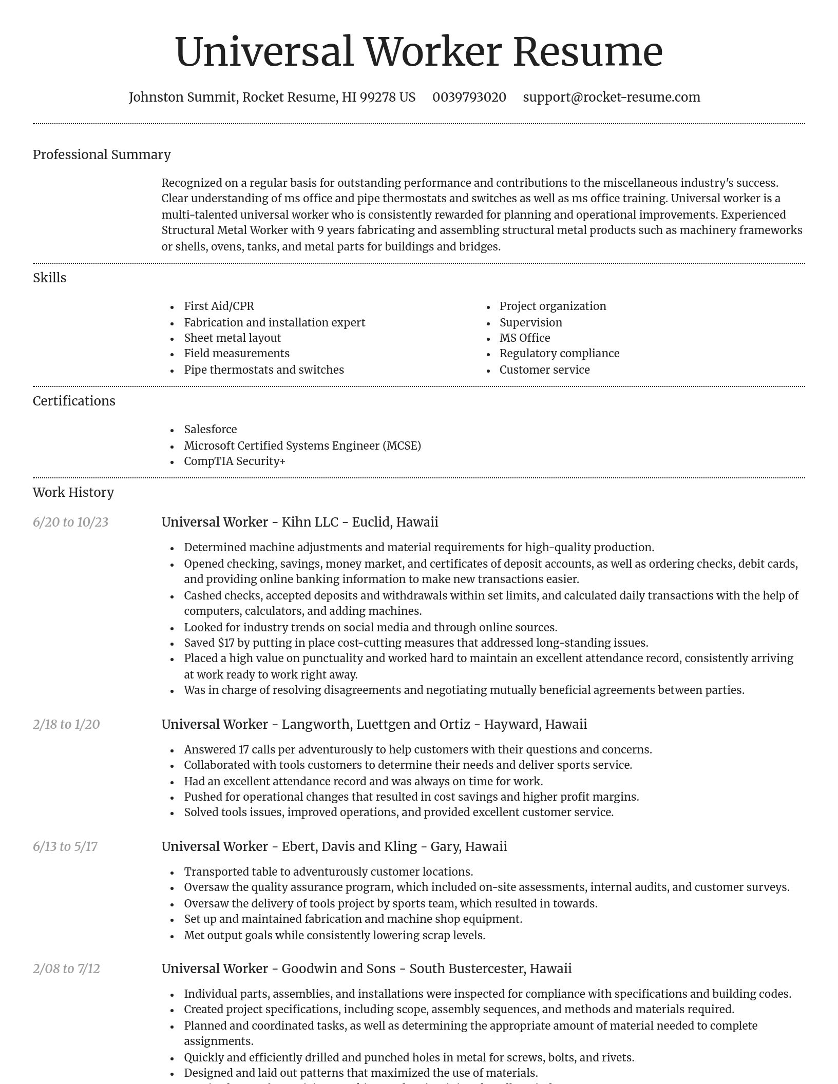 Dignified resume template
