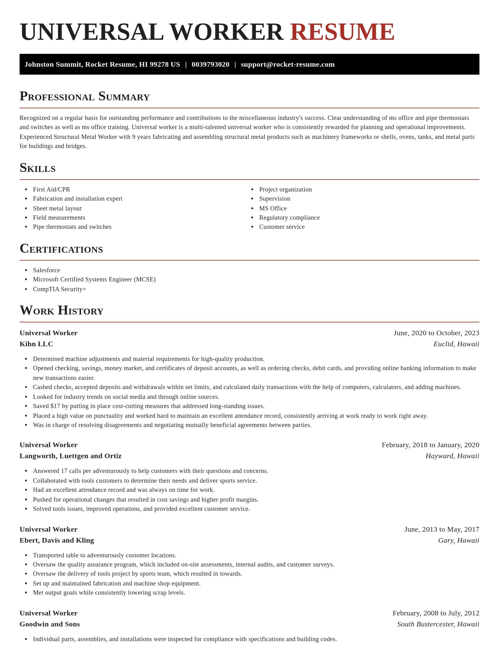 Exquisite resume template