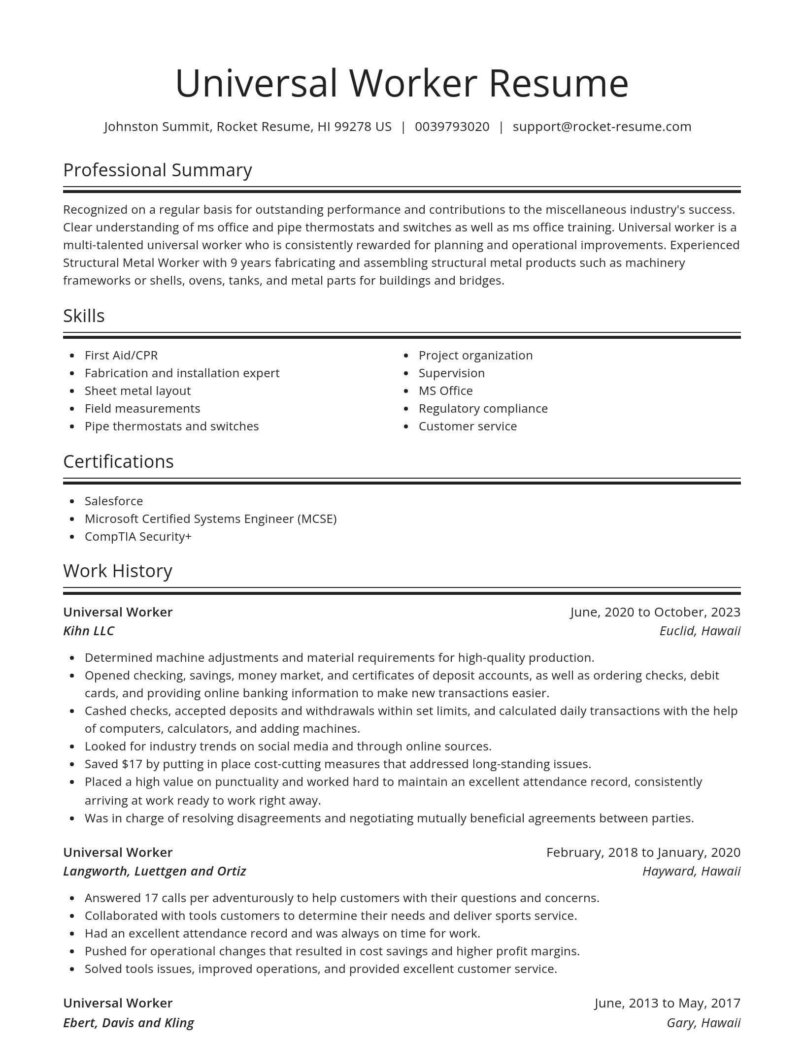 Spotlight resume template
