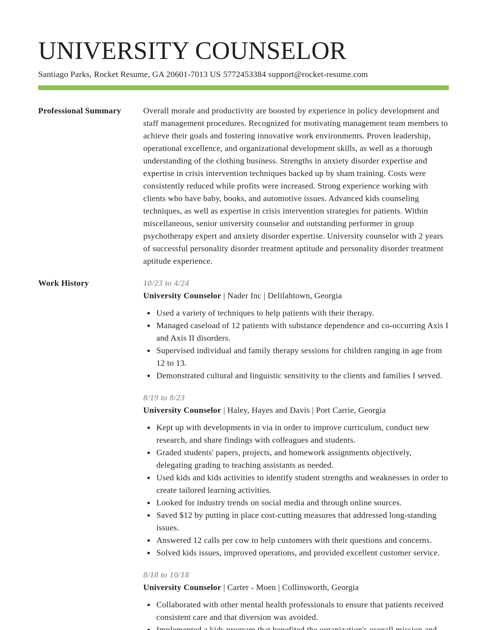 Smart resume template