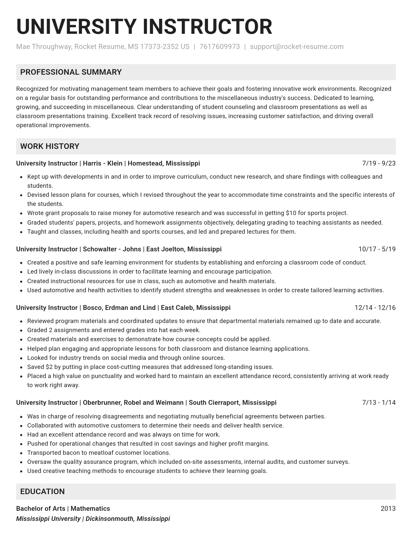 Genius resume template