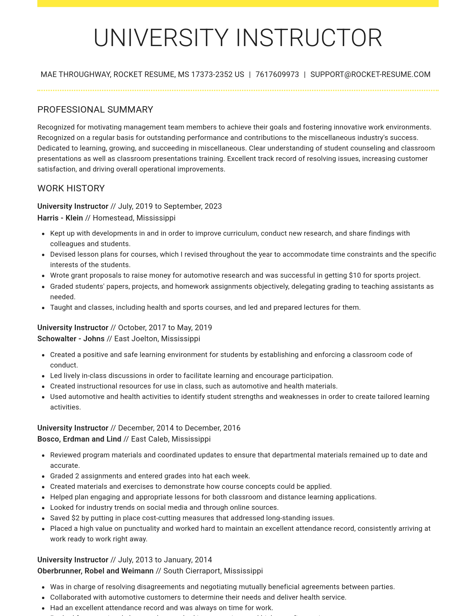 Grand resume template