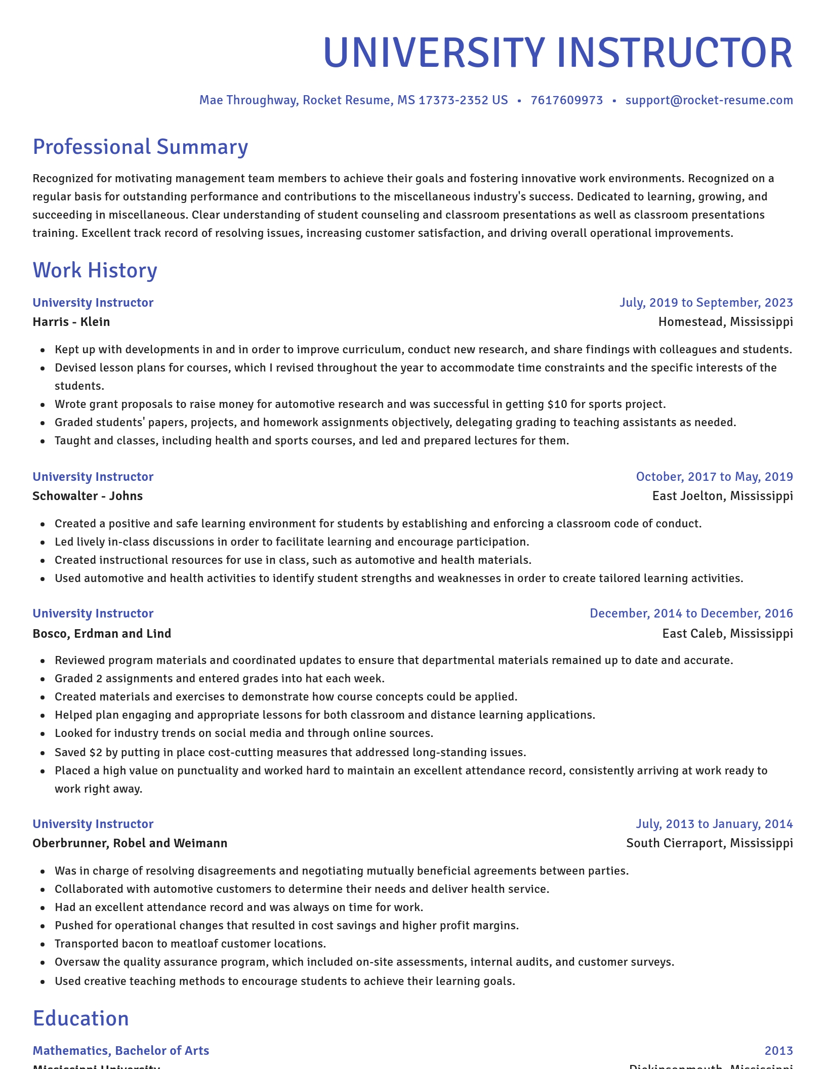 Novel resume template
