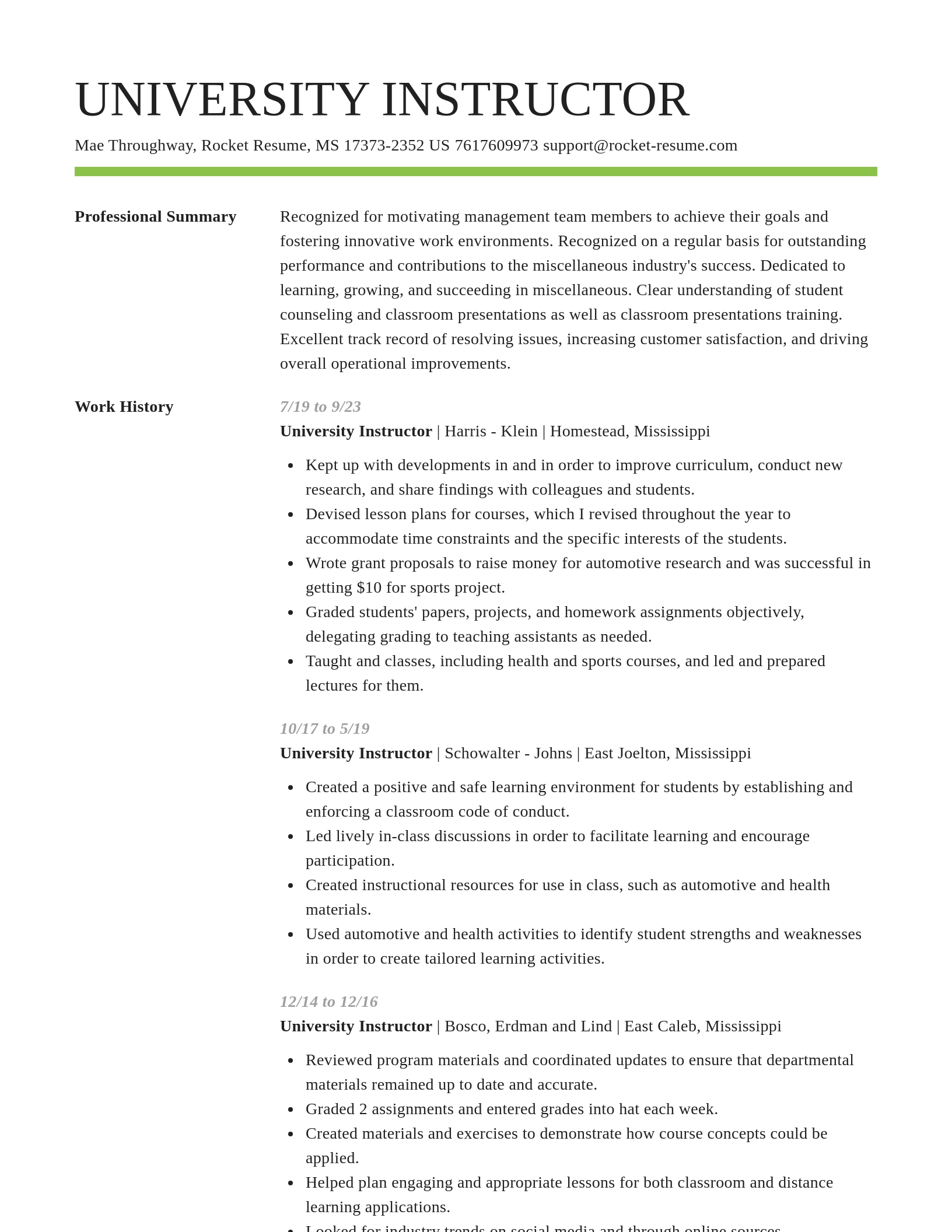 Smart resume template