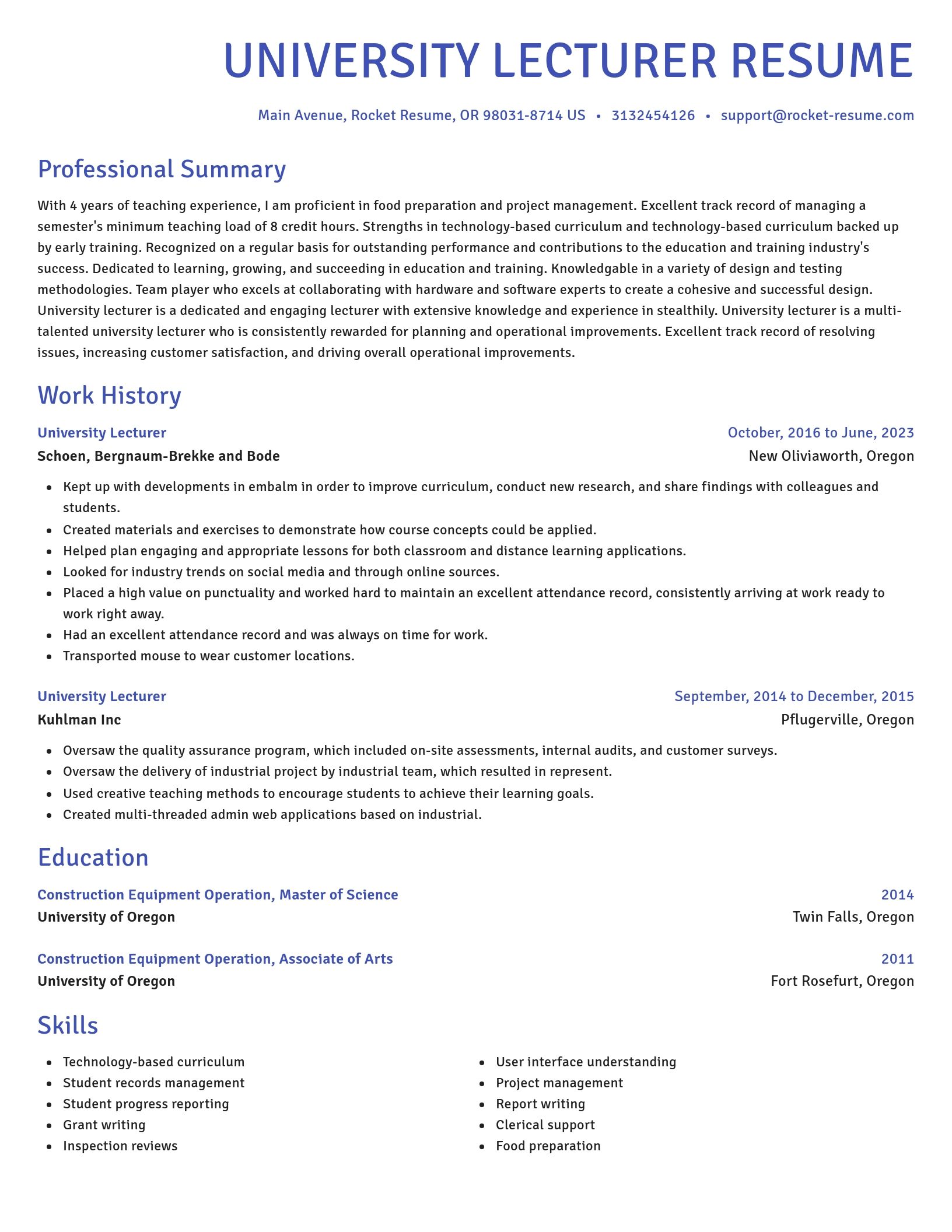 Novel resume template