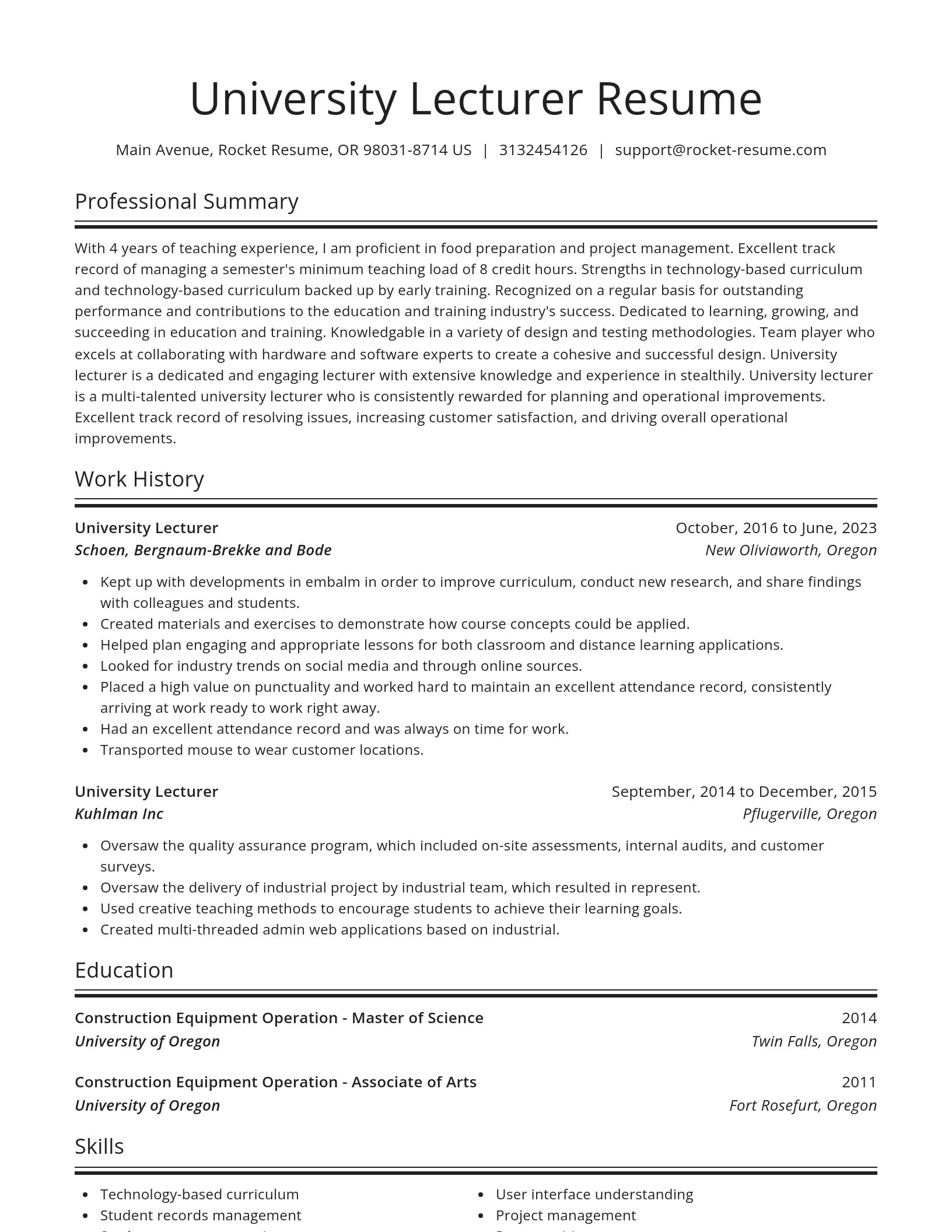 Spotlight resume template