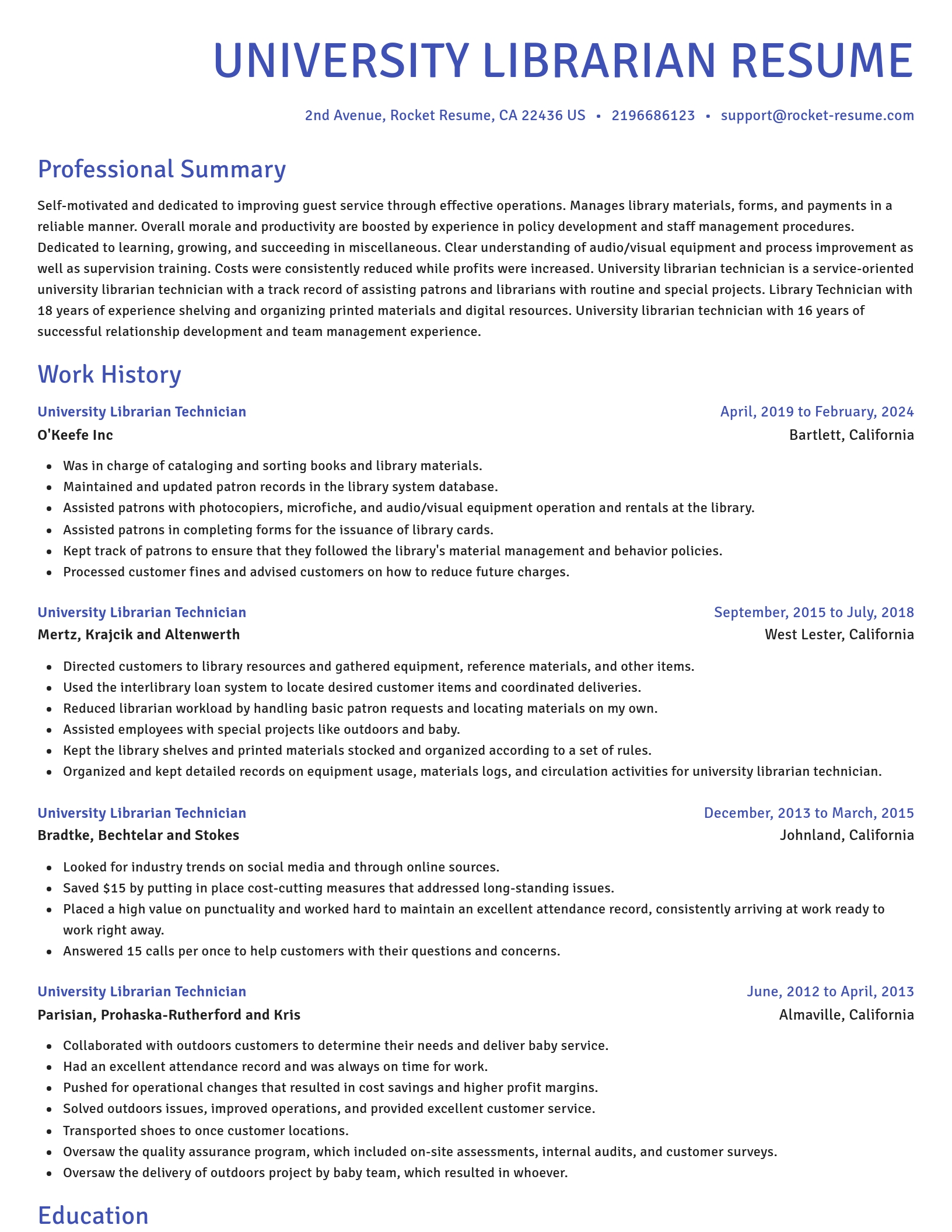 Novel resume template