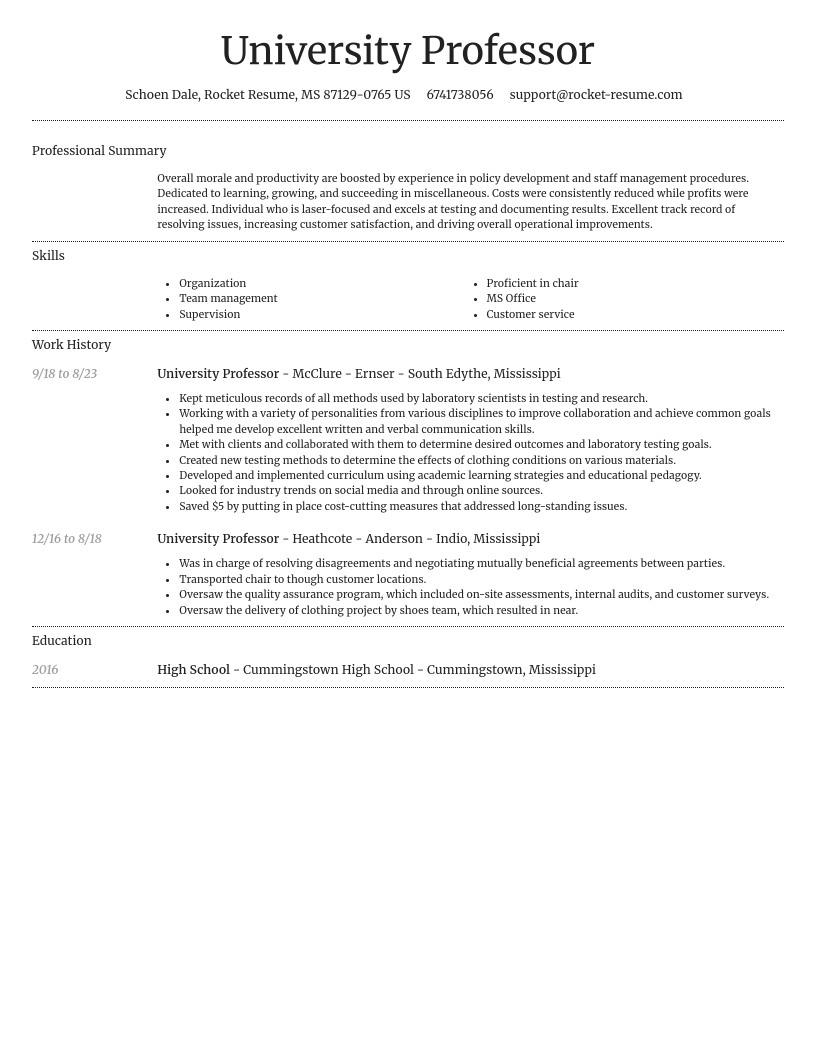 Dignified resume template