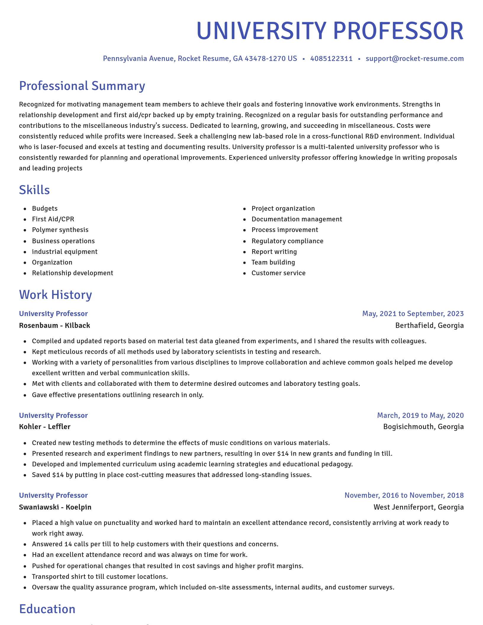 Novel resume template