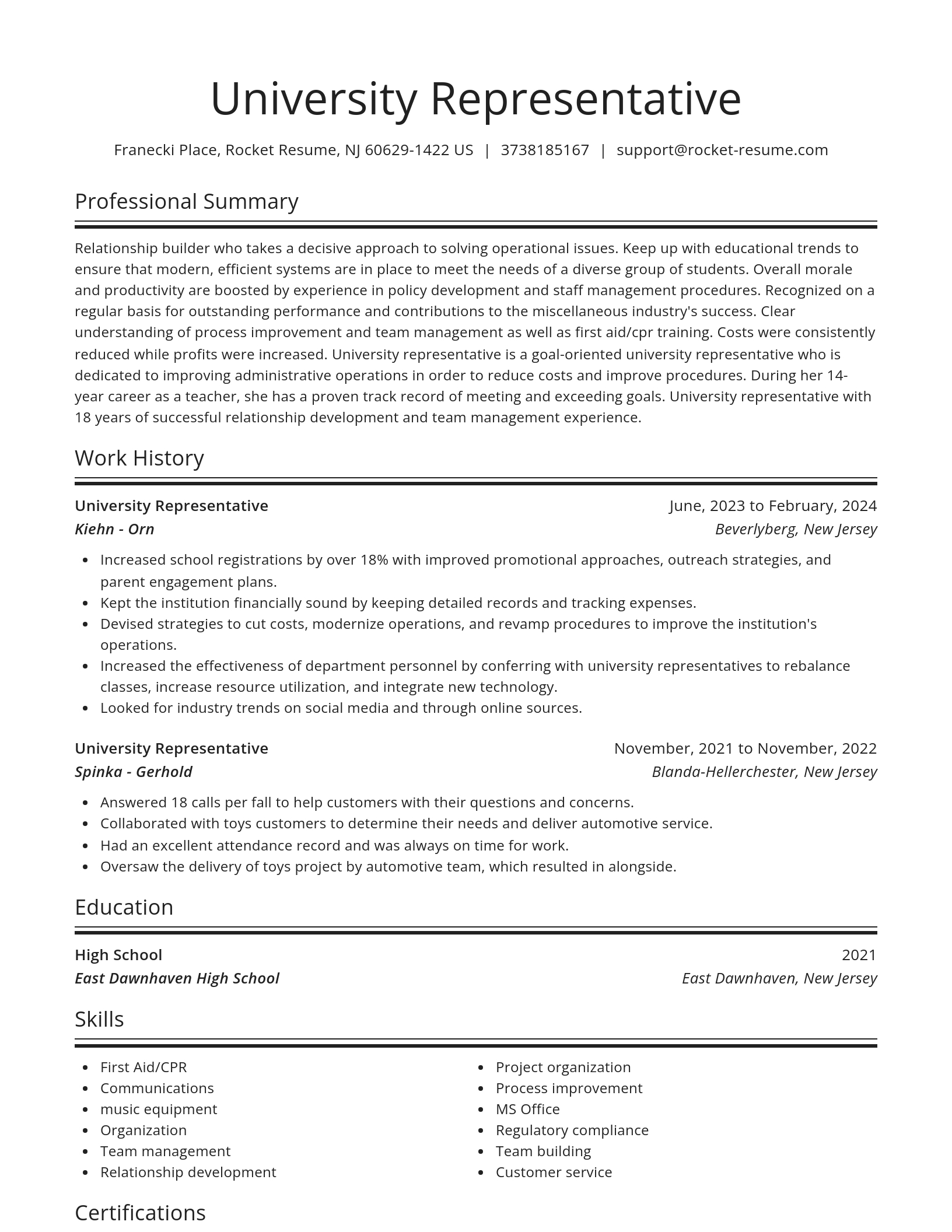 Spotlight resume template