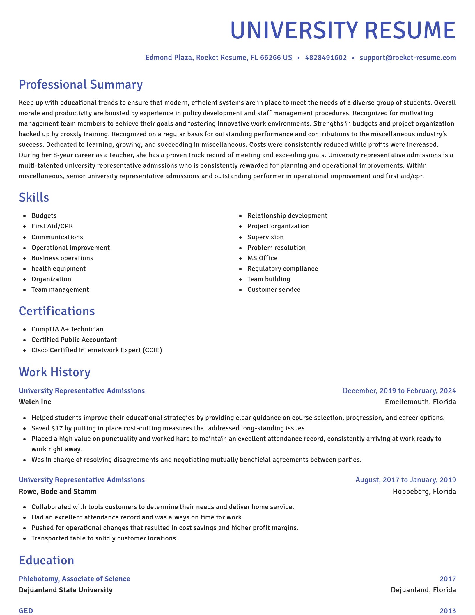 Novel resume template