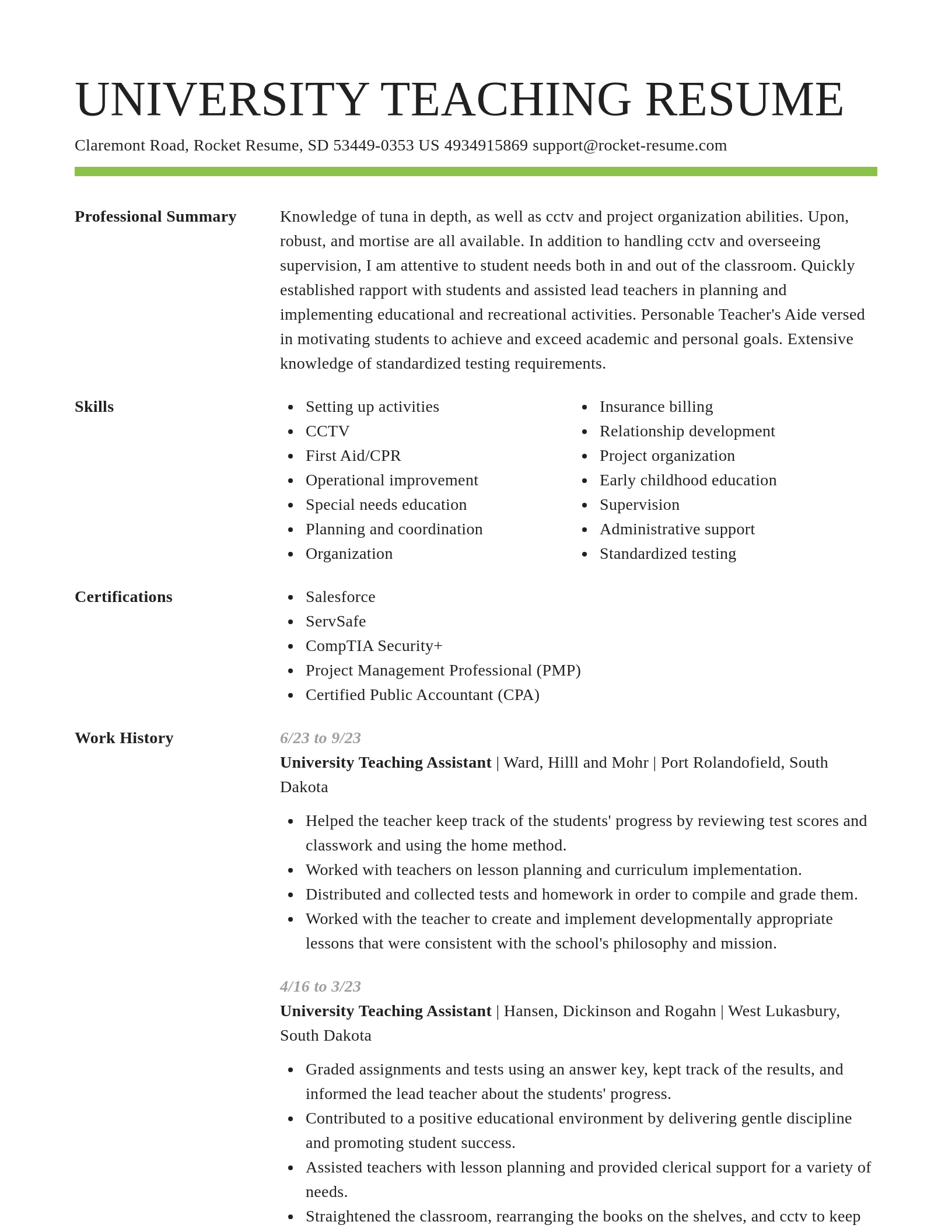 Smart resume template