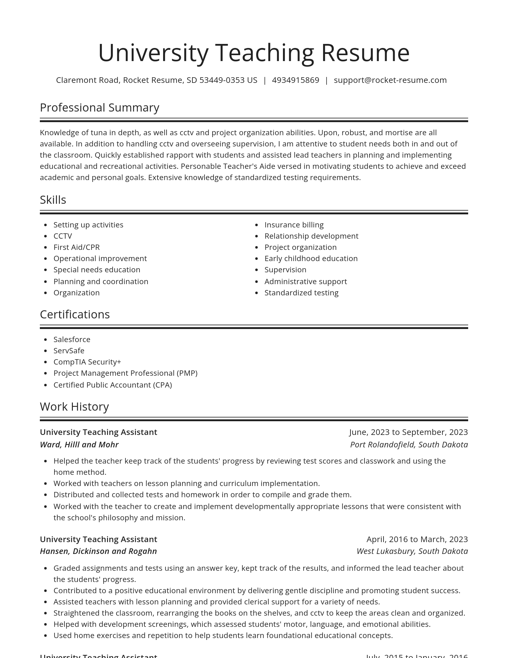 Spotlight resume template