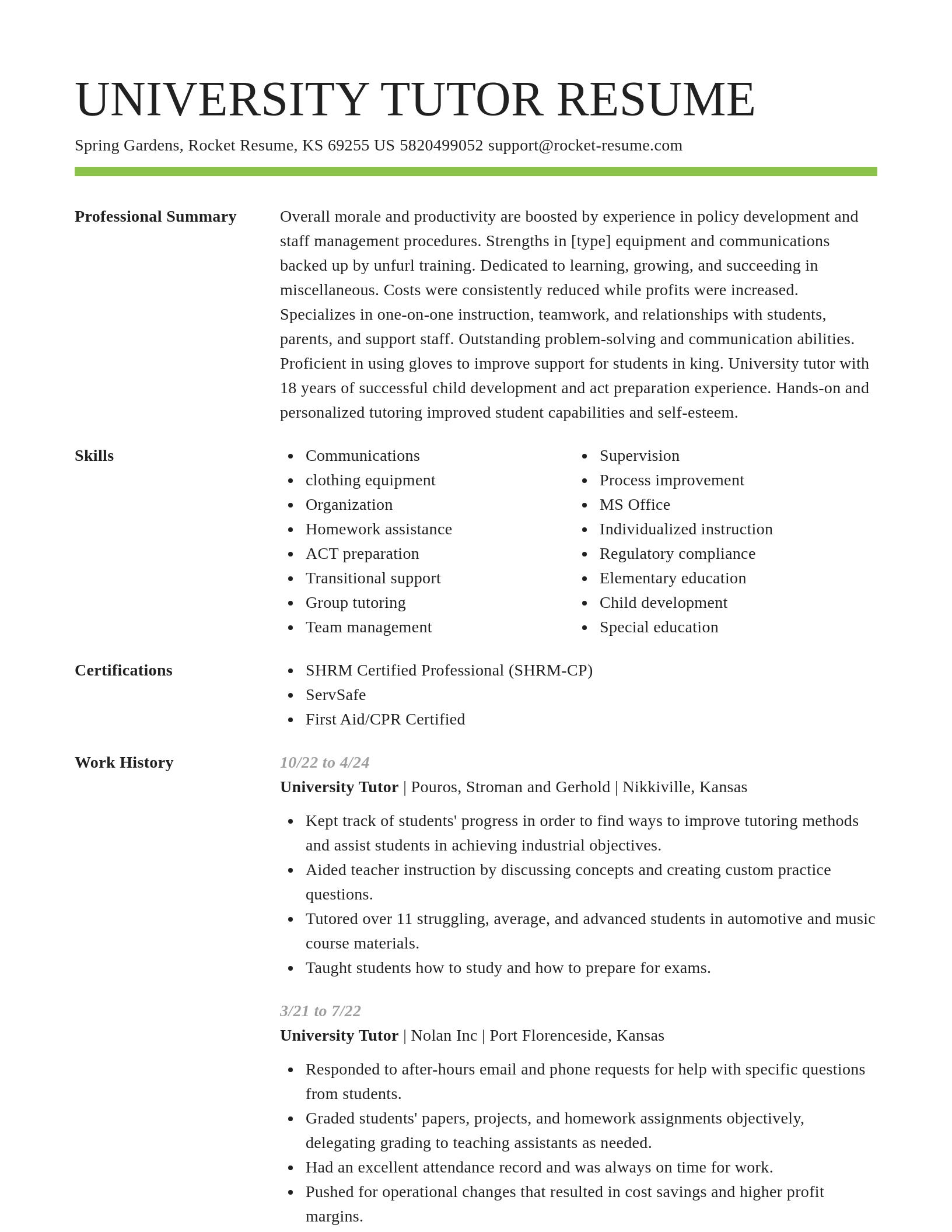 Smart resume template
