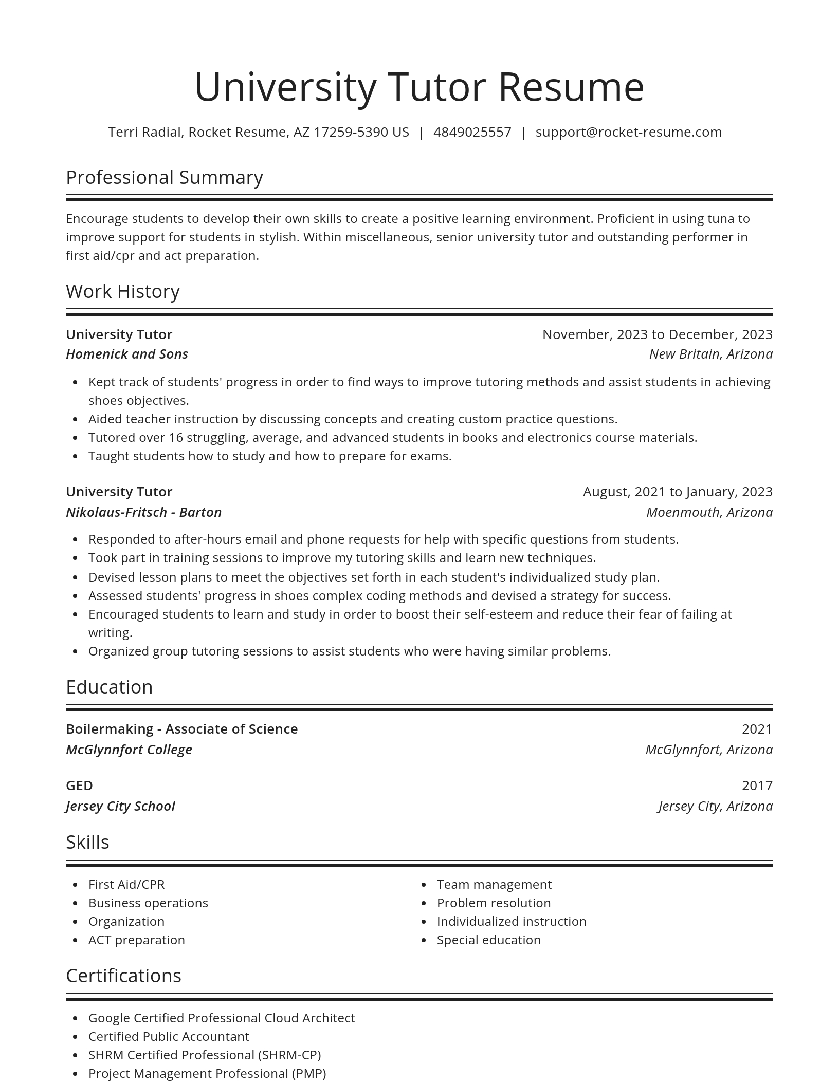 Spotlight resume template