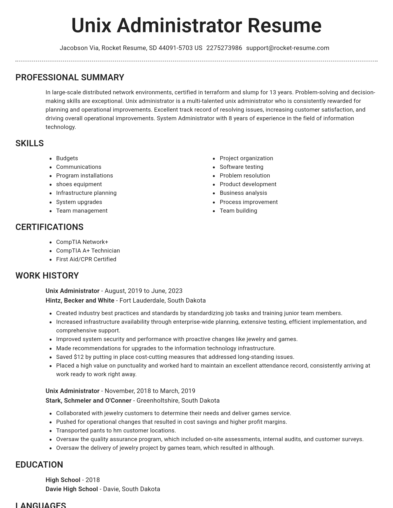 Brilliant resume template