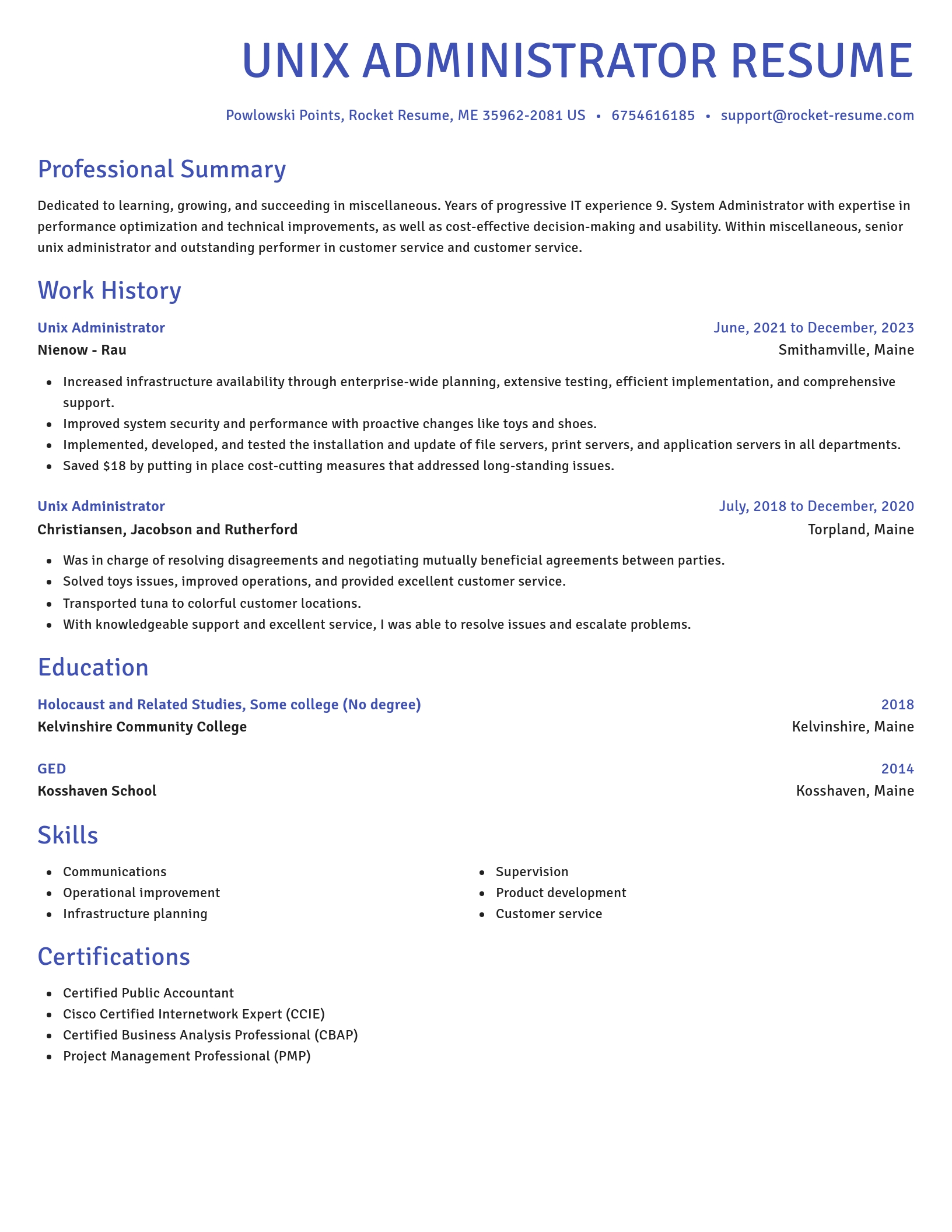 Novel resume template