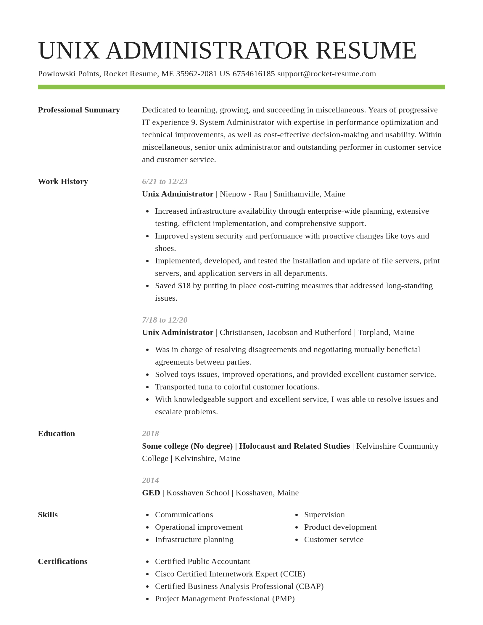 Smart resume template