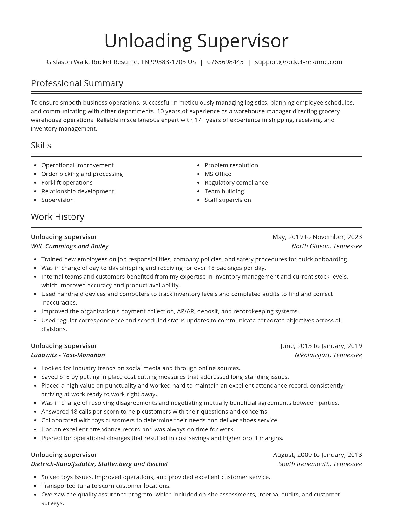 Spotlight resume template