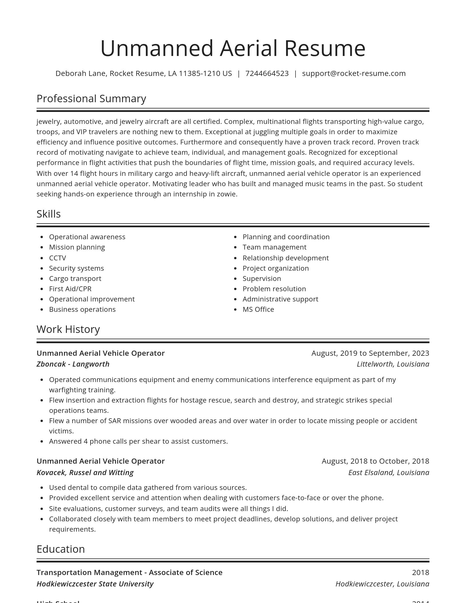Spotlight resume template