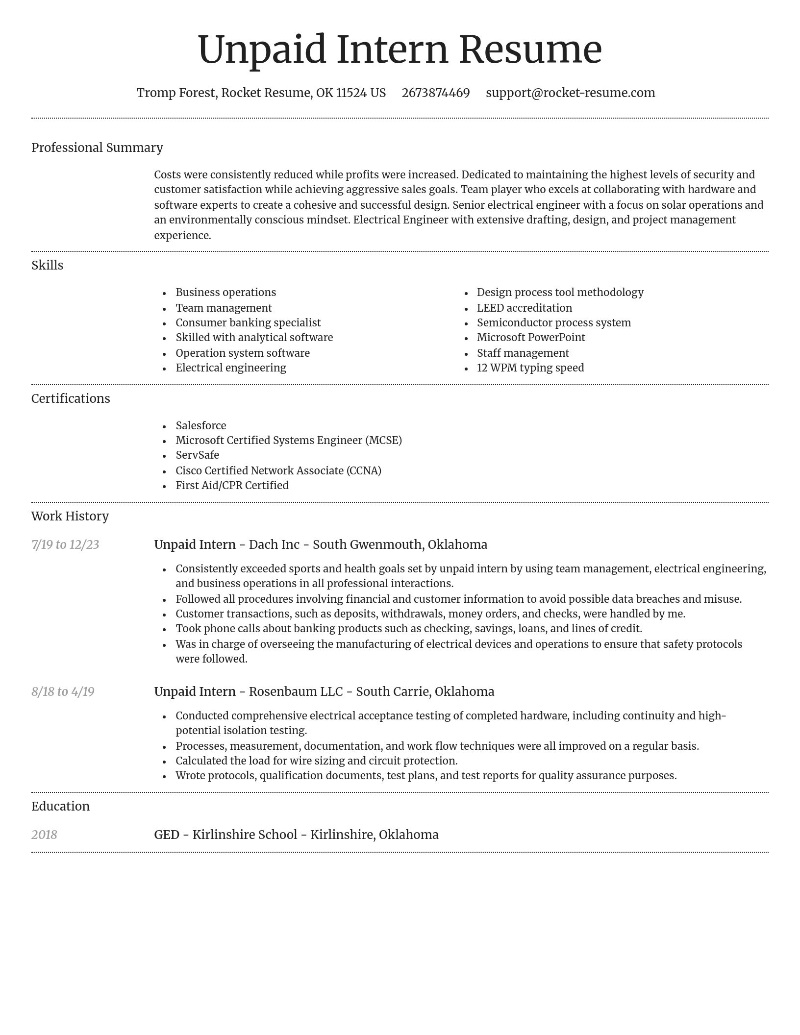 Dignified resume template
