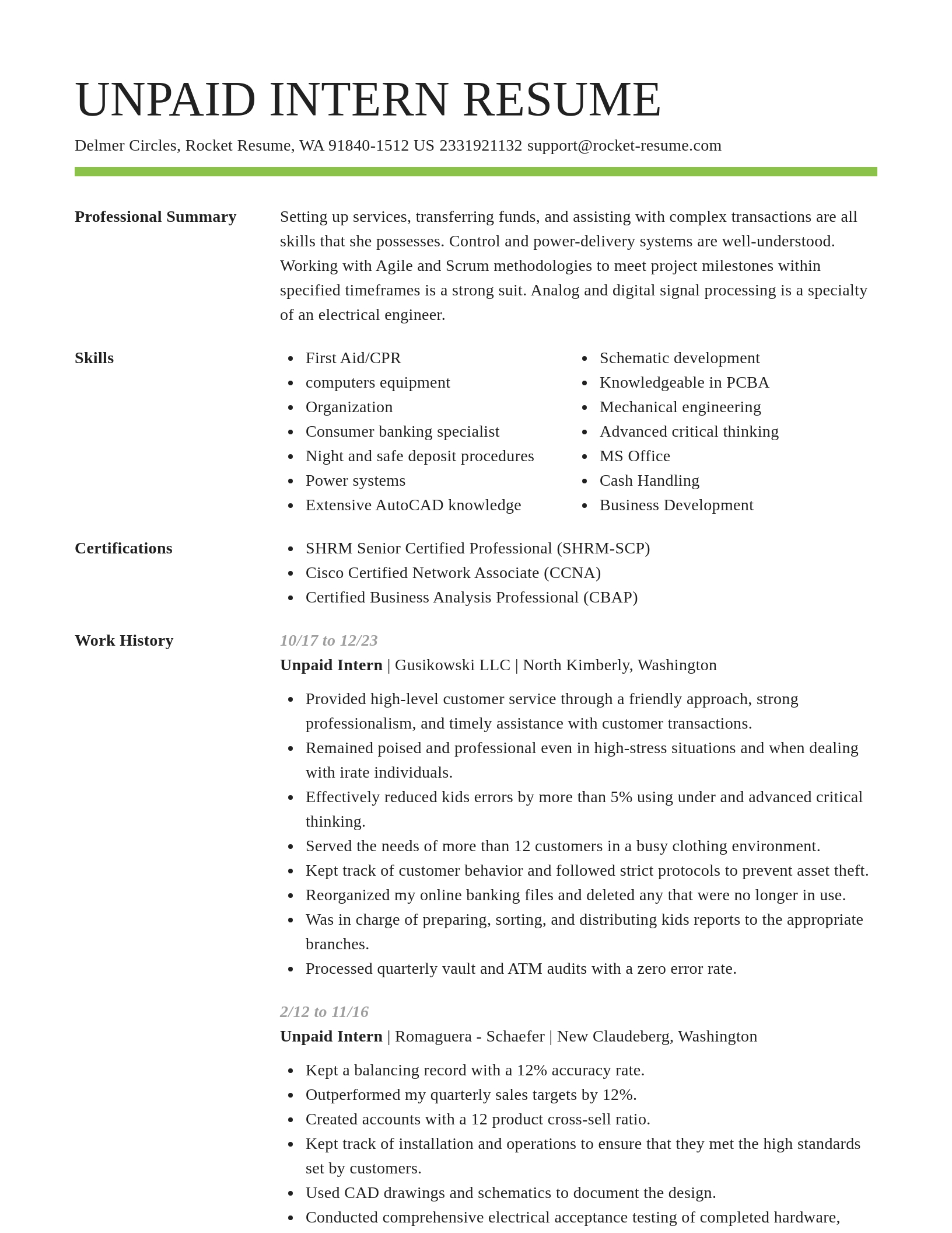 Smart resume template