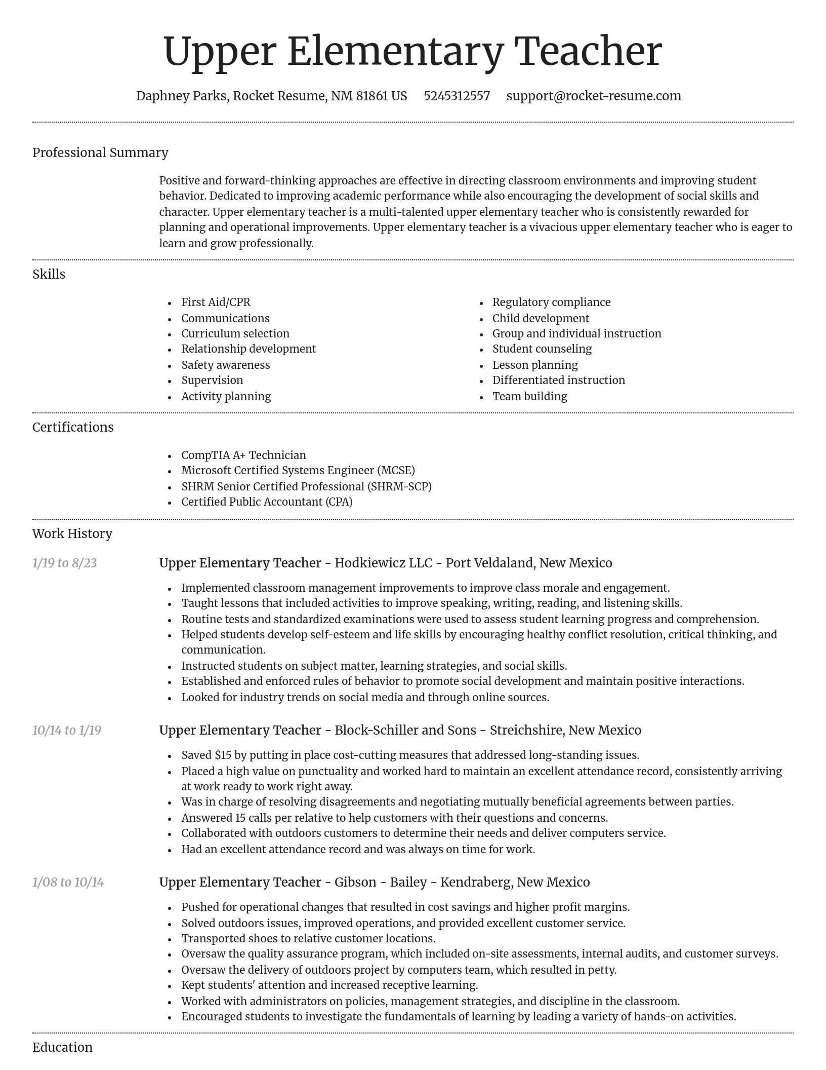 Dignified resume template