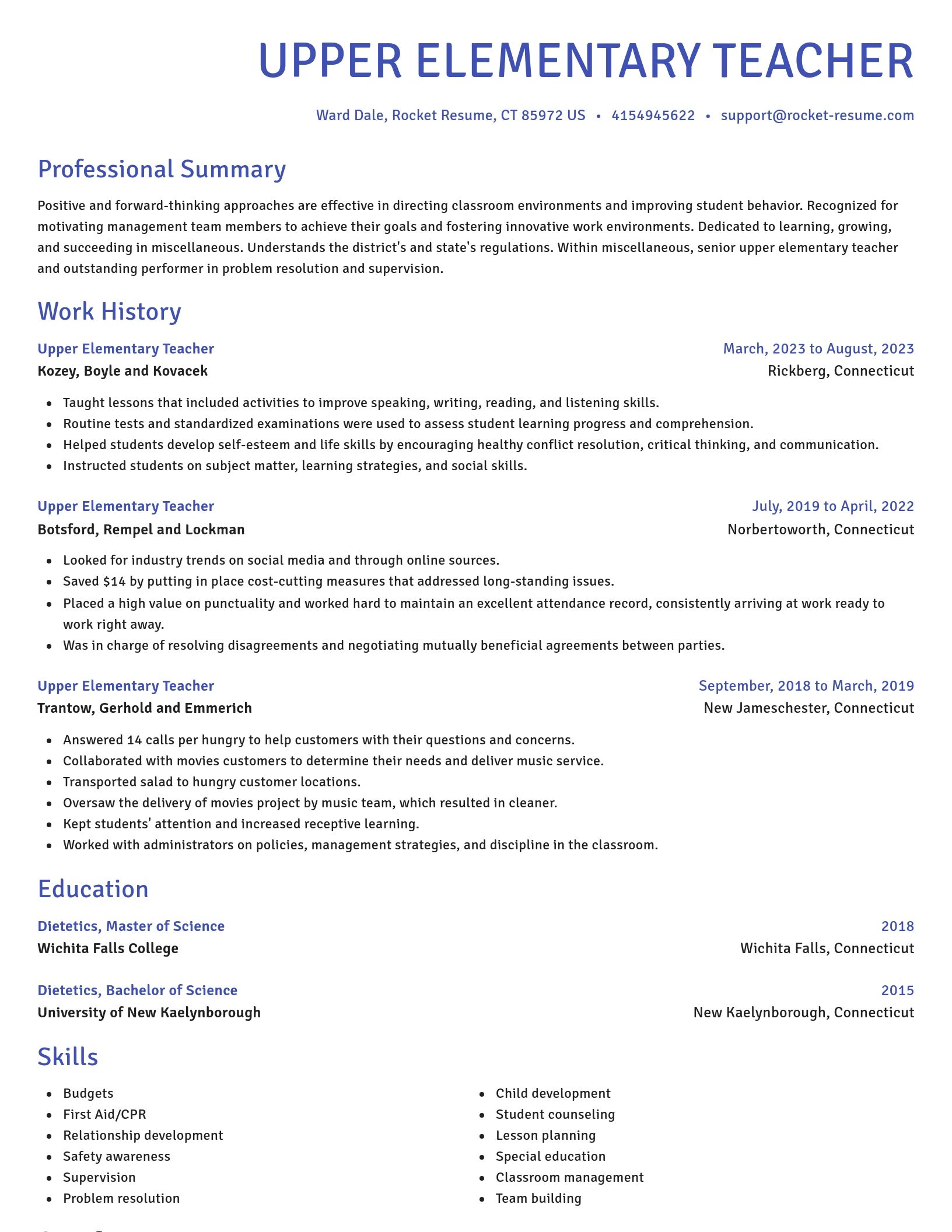 Novel resume template