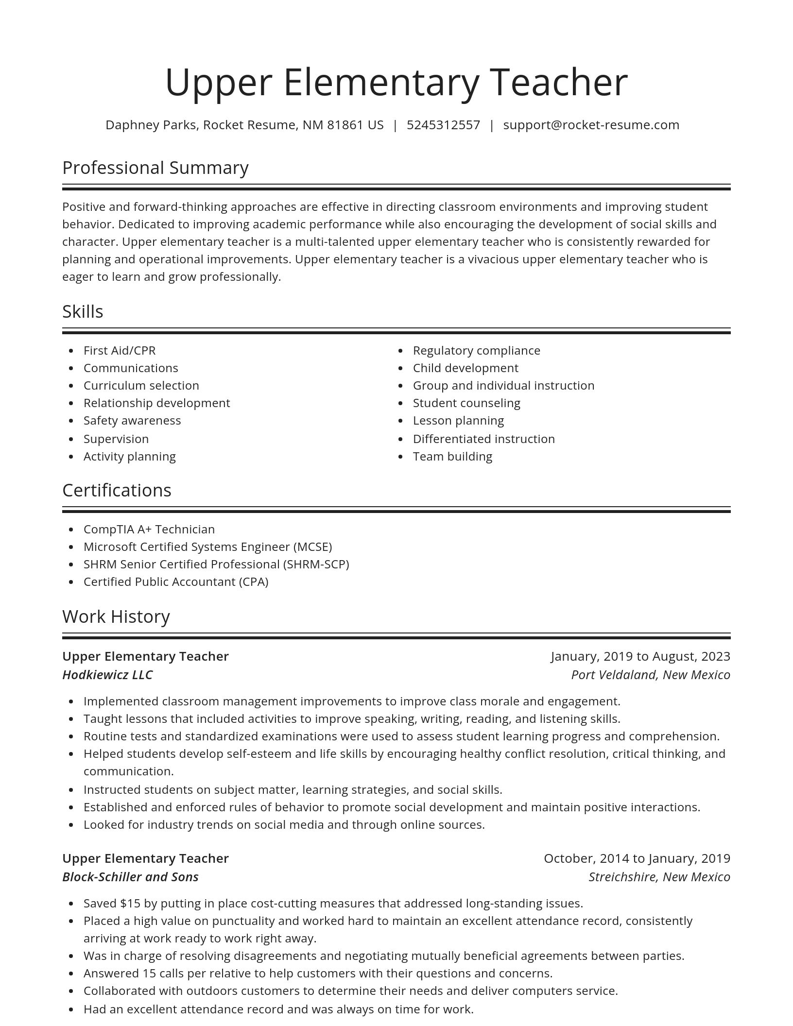 Spotlight resume template