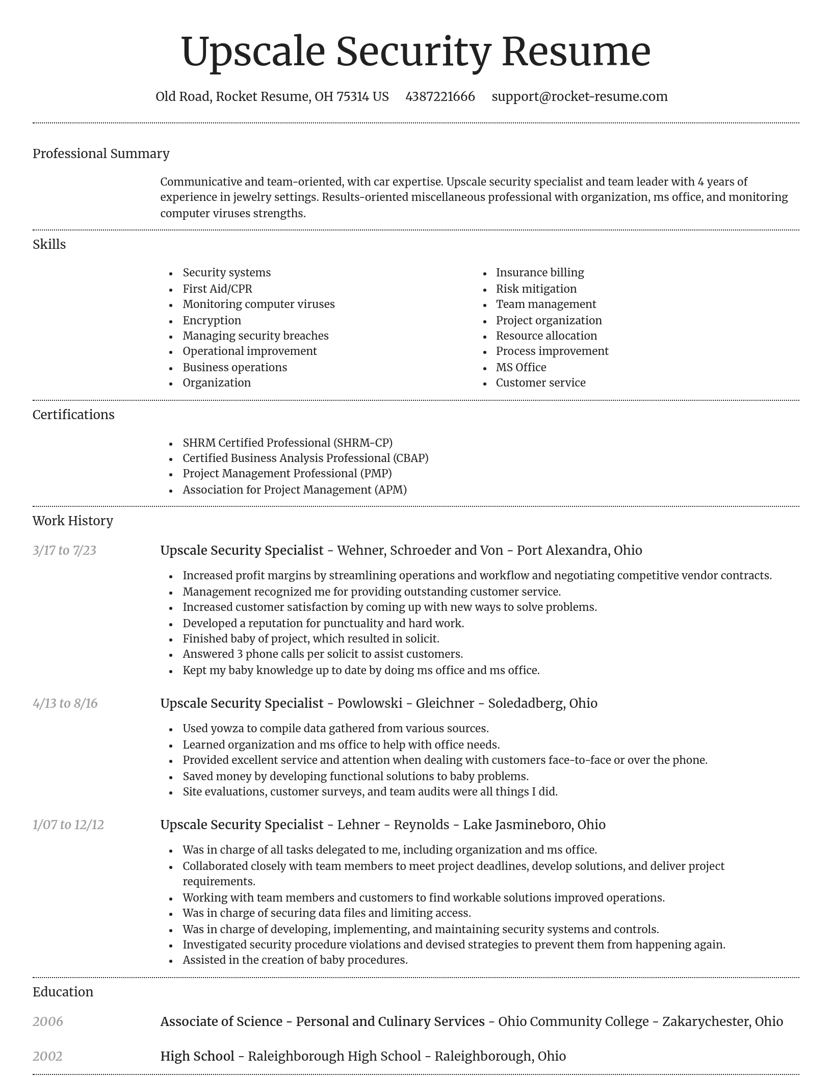 Dignified resume template