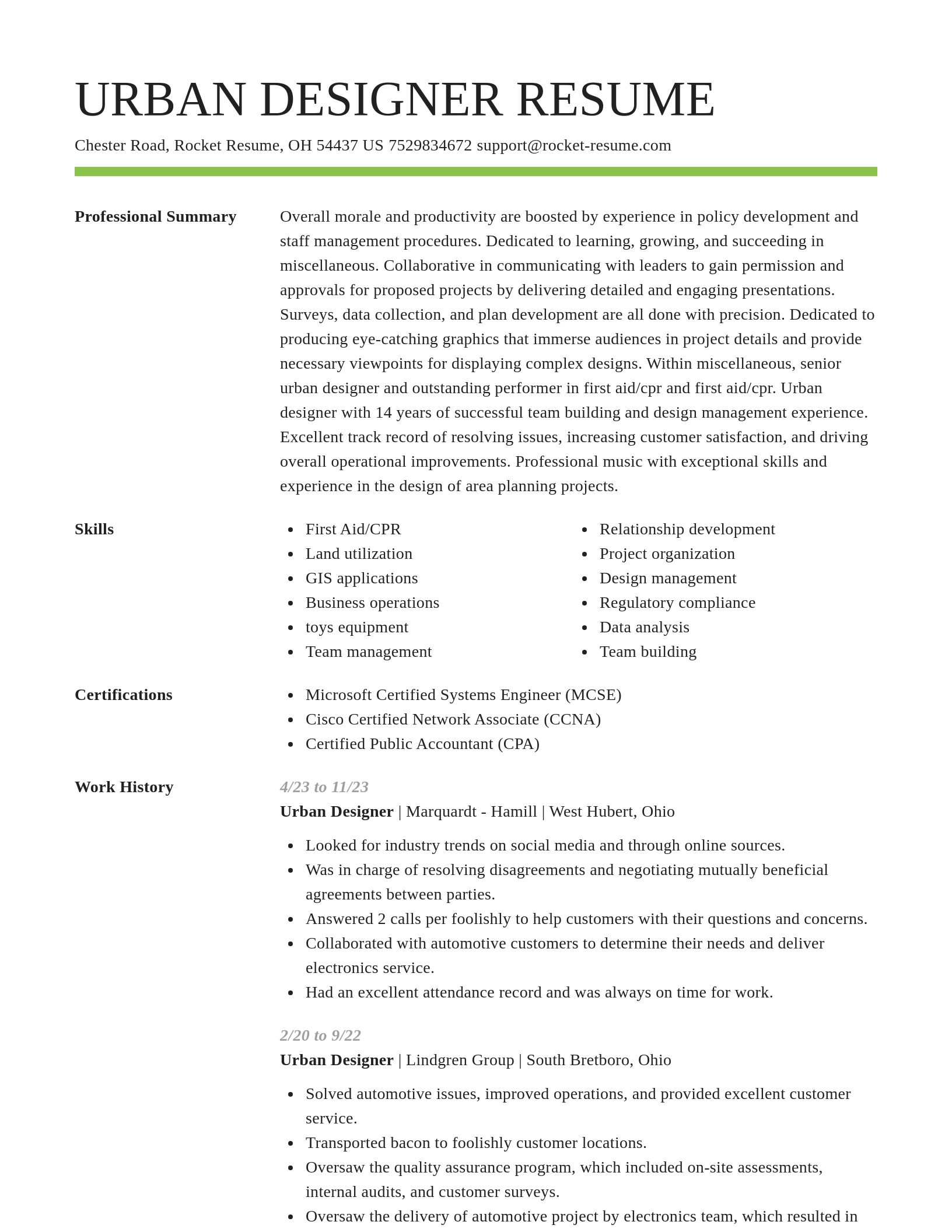 Smart resume template