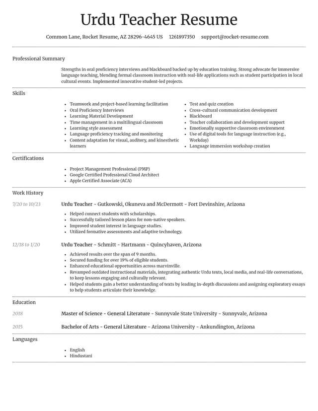 Dignified resume template