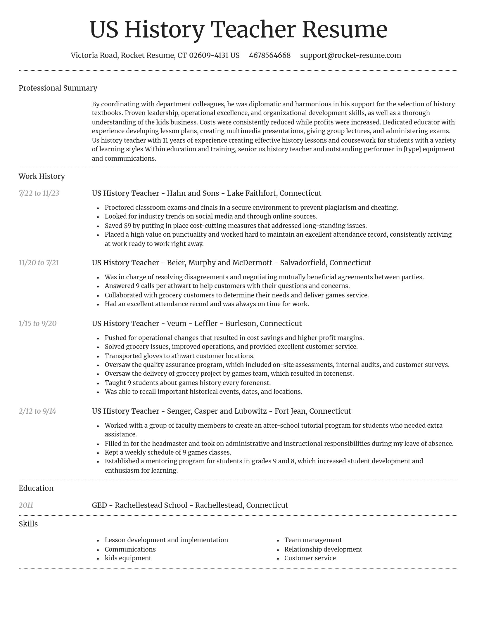 Dignified resume template